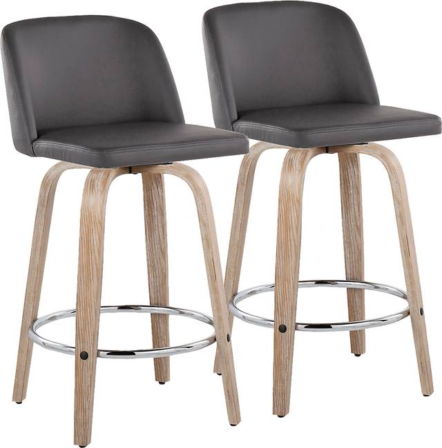 Wymering XIII Gray Swivel Counter Height Stool, Set of 2 - Thumbnail - Image 1