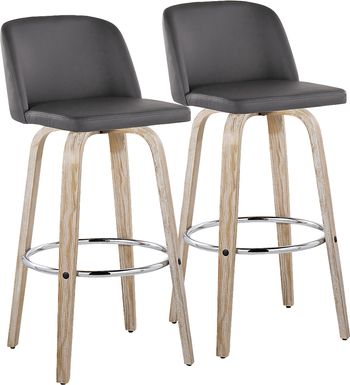 Wymering XIII Gray Swivel Barstool, Set of 2