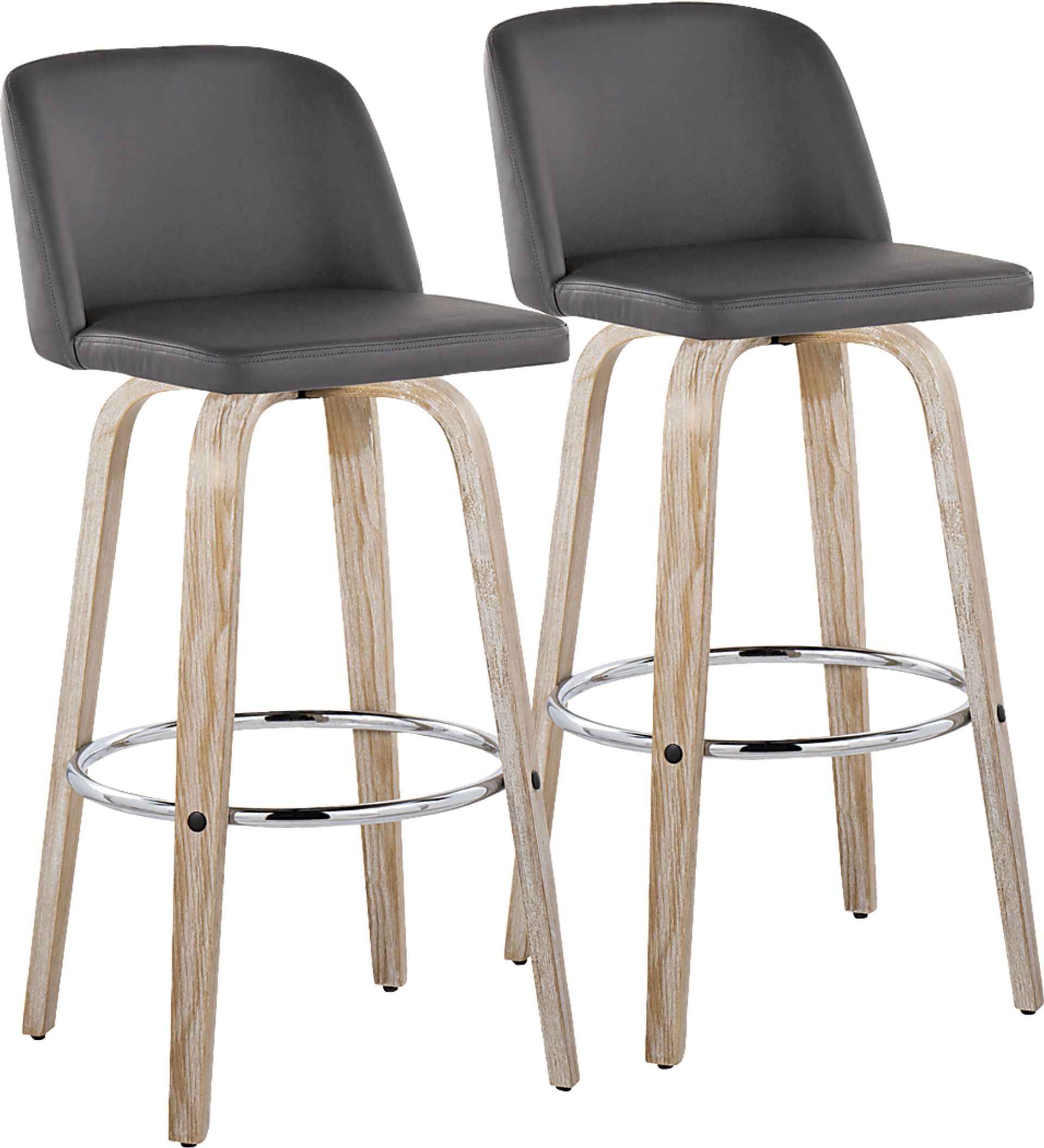 Wymering XIII Gray Swivel Barstool, Set of 2 - Image 1