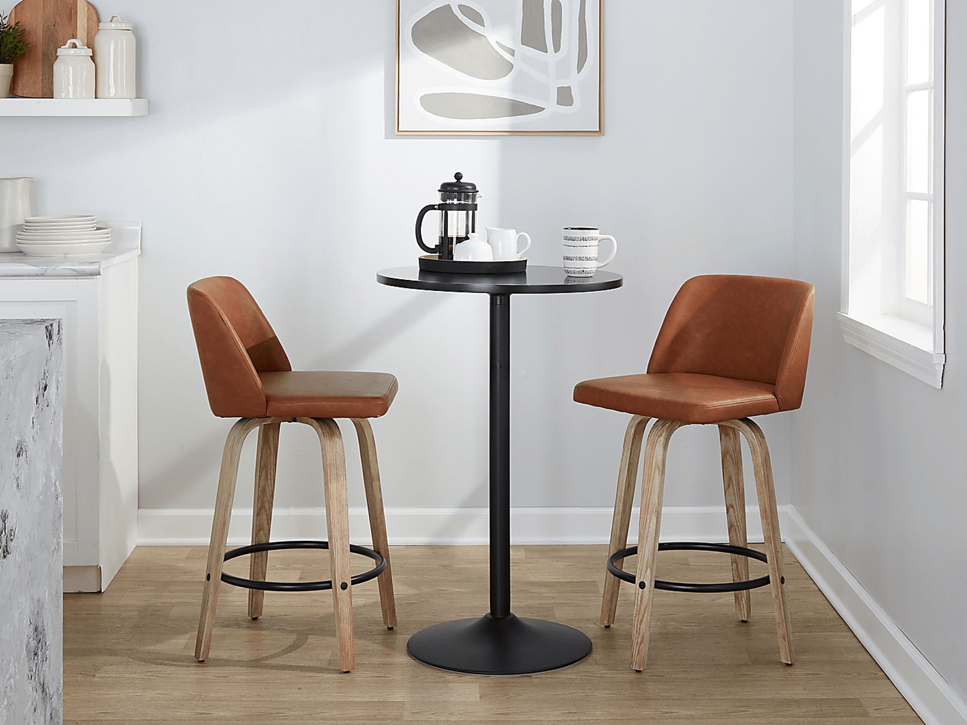 Wymering XIV Camel Swivel Counter Height Stool, Set of 2 - Image 4