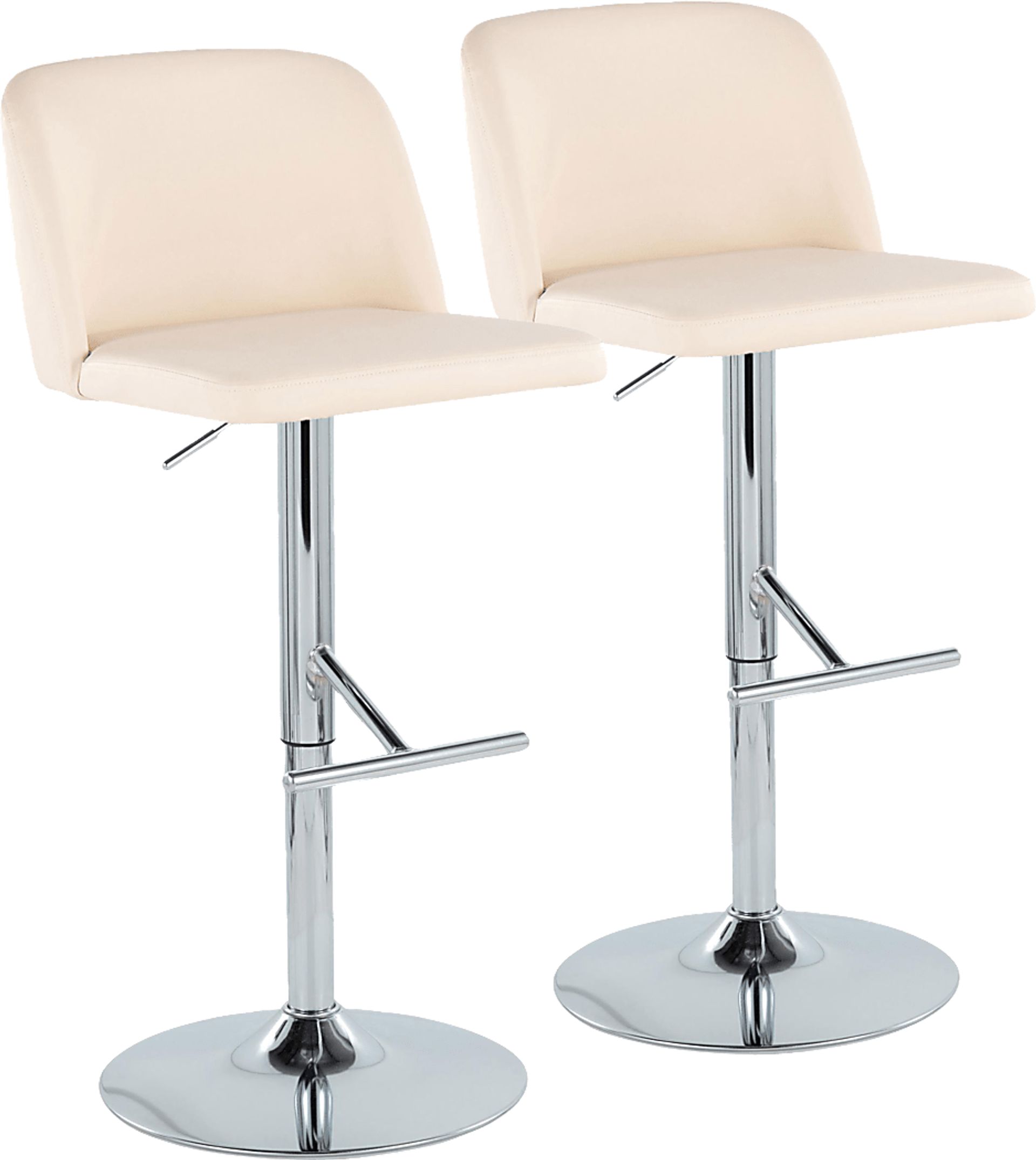 Wymering XV Cream Adjustable Swivel Barstool, Set of 2 - Image 1
