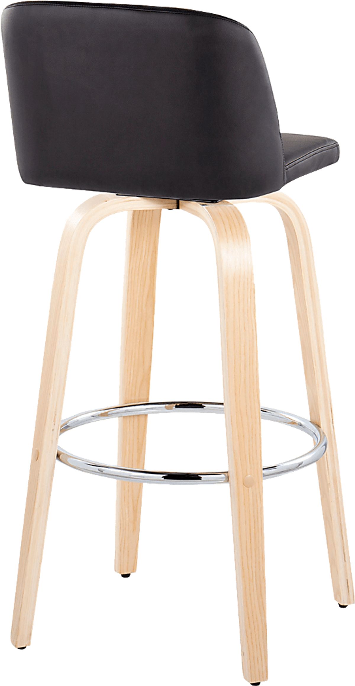 Wymering XVI White Washed Black Polyester Fabric Swivel Barstool ...