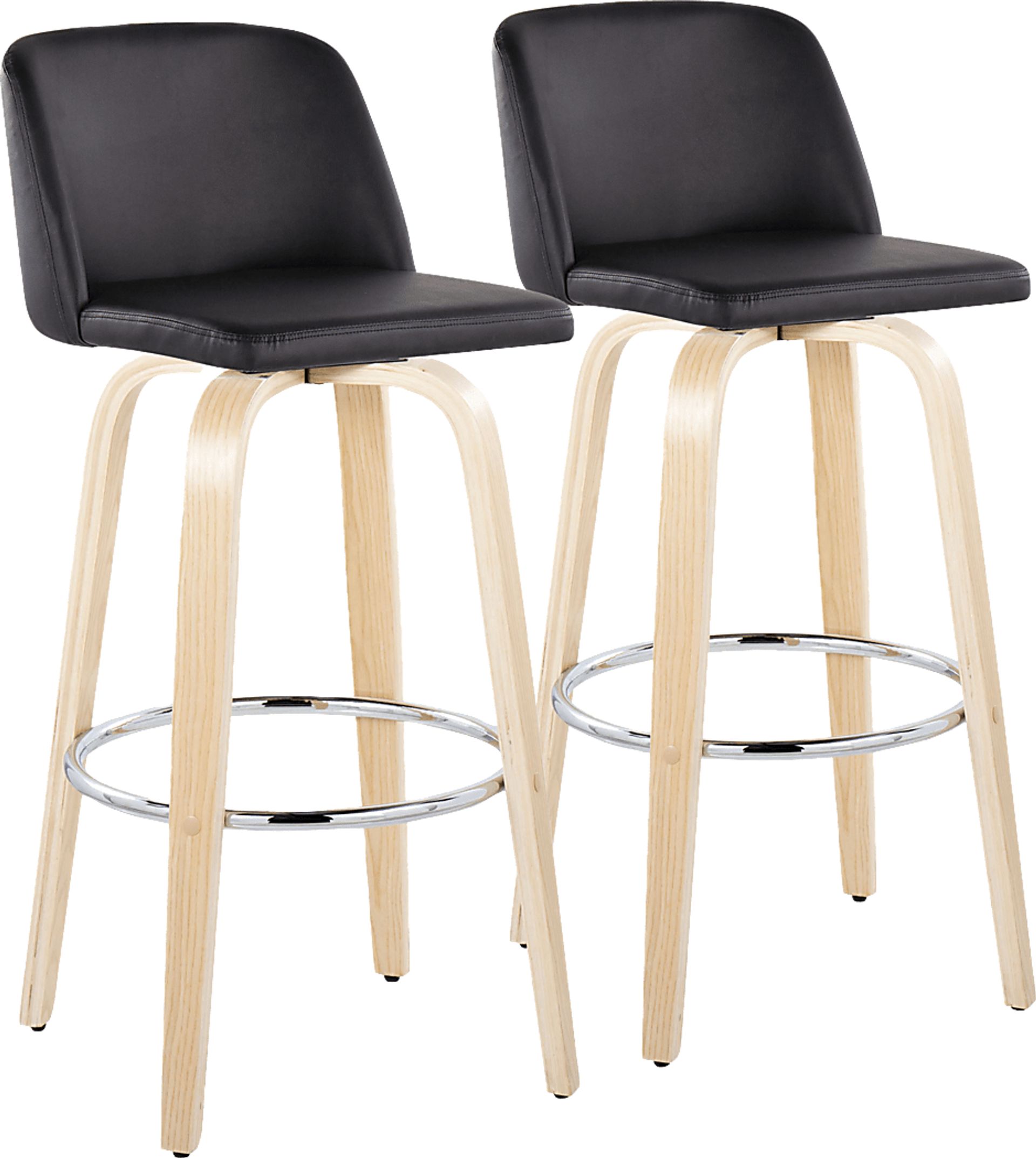 Wymering XVI Black Swivel Barstool, Set of 2 - Image 1