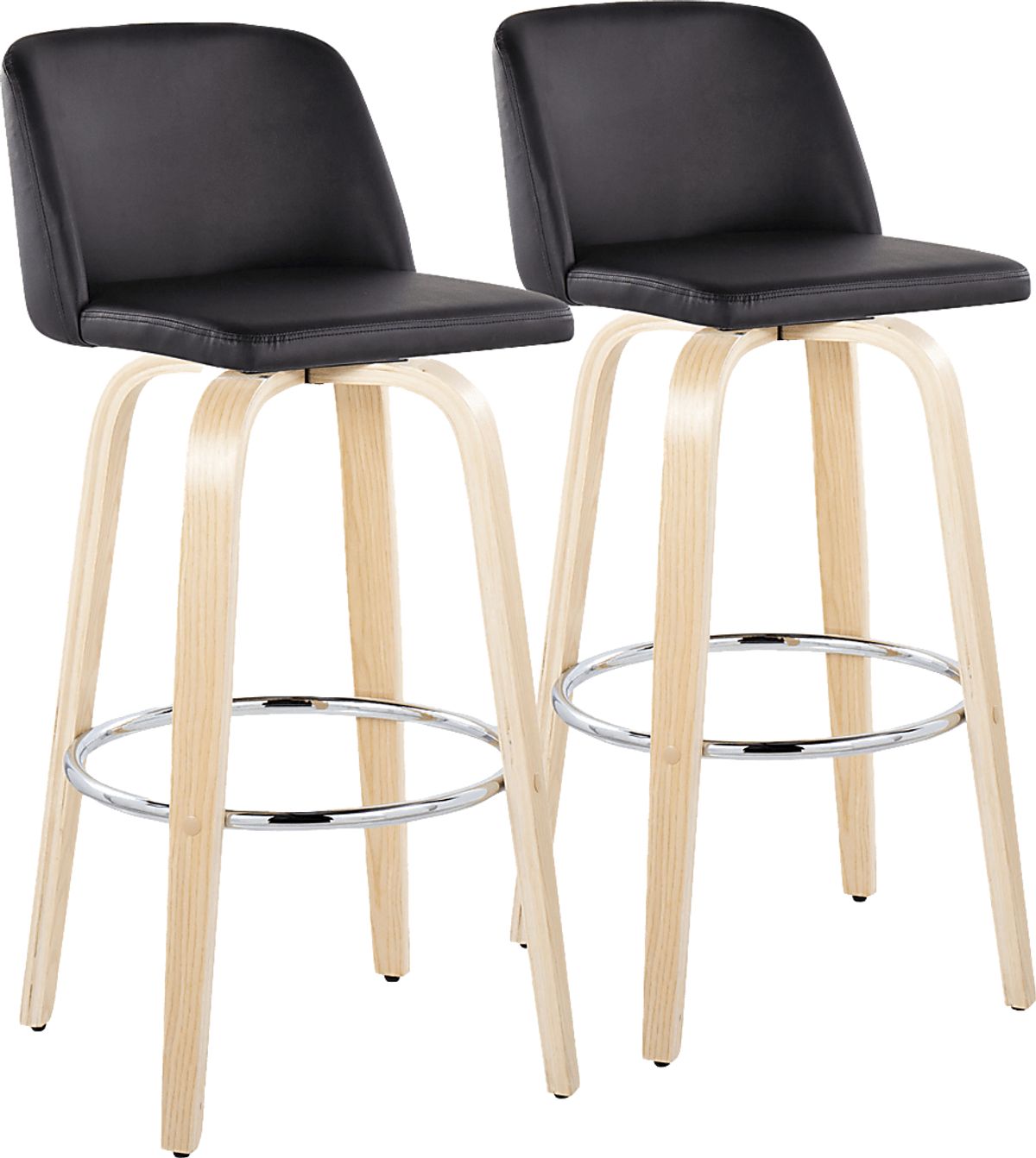 Wymering XVI White Washed Black Polyester Fabric Swivel Barstool ...