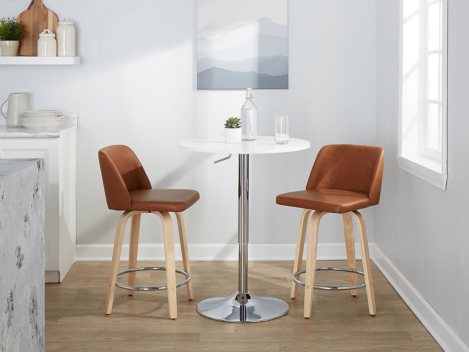 Wymering XVI Camel Swivel 24" Counter Height Stool, Set of 2 - Image 2