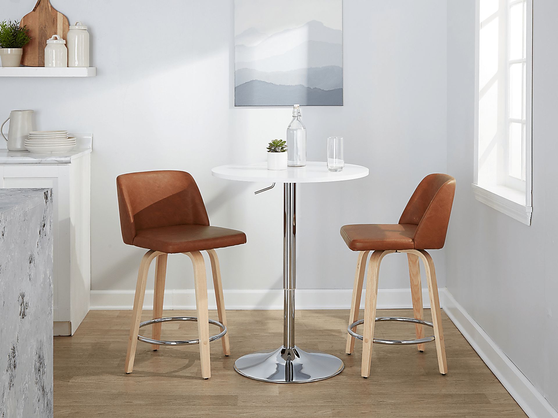 Wymering XVI Camel Swivel 24" Counter Height Stool, Set of 2 - Image 3