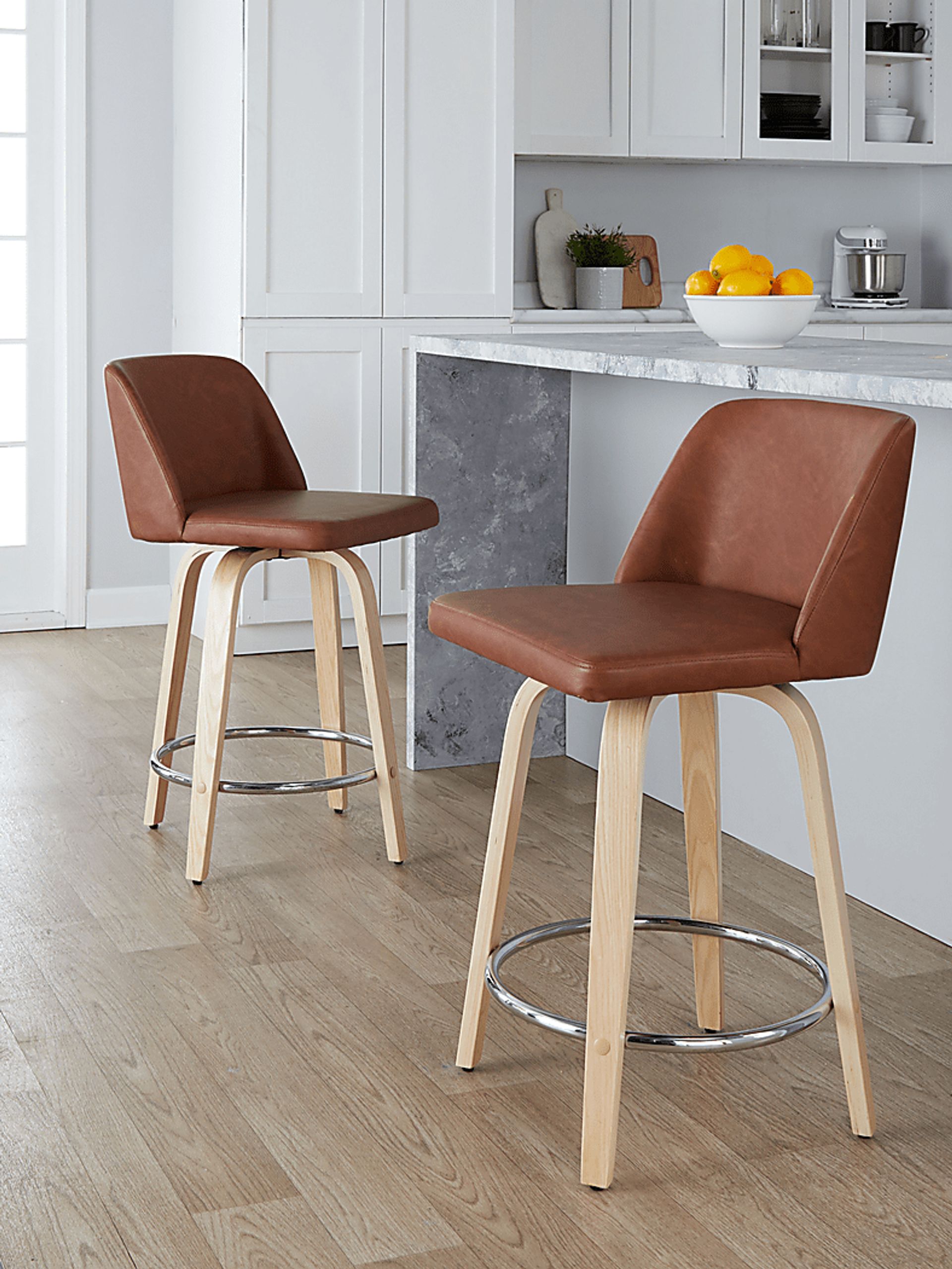 Wymering XVI Camel Swivel 24" Counter Height Stool, Set of 2 - Image 4