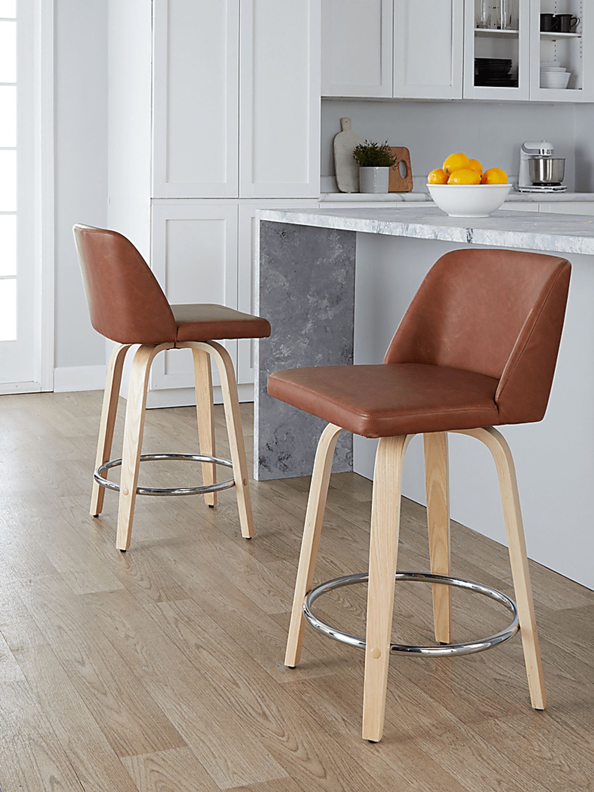 Wymering XVI Camel Swivel 24" Counter Height Stool, Set of 2 - Image 5