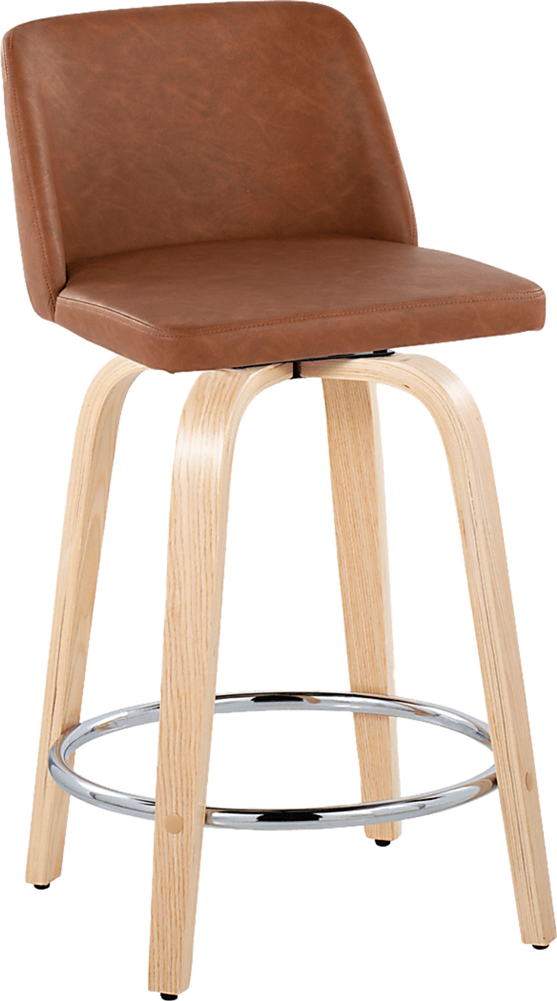 Wymering XVI Camel Swivel 24" Counter Height Stool, Set of 2 - Image 6
