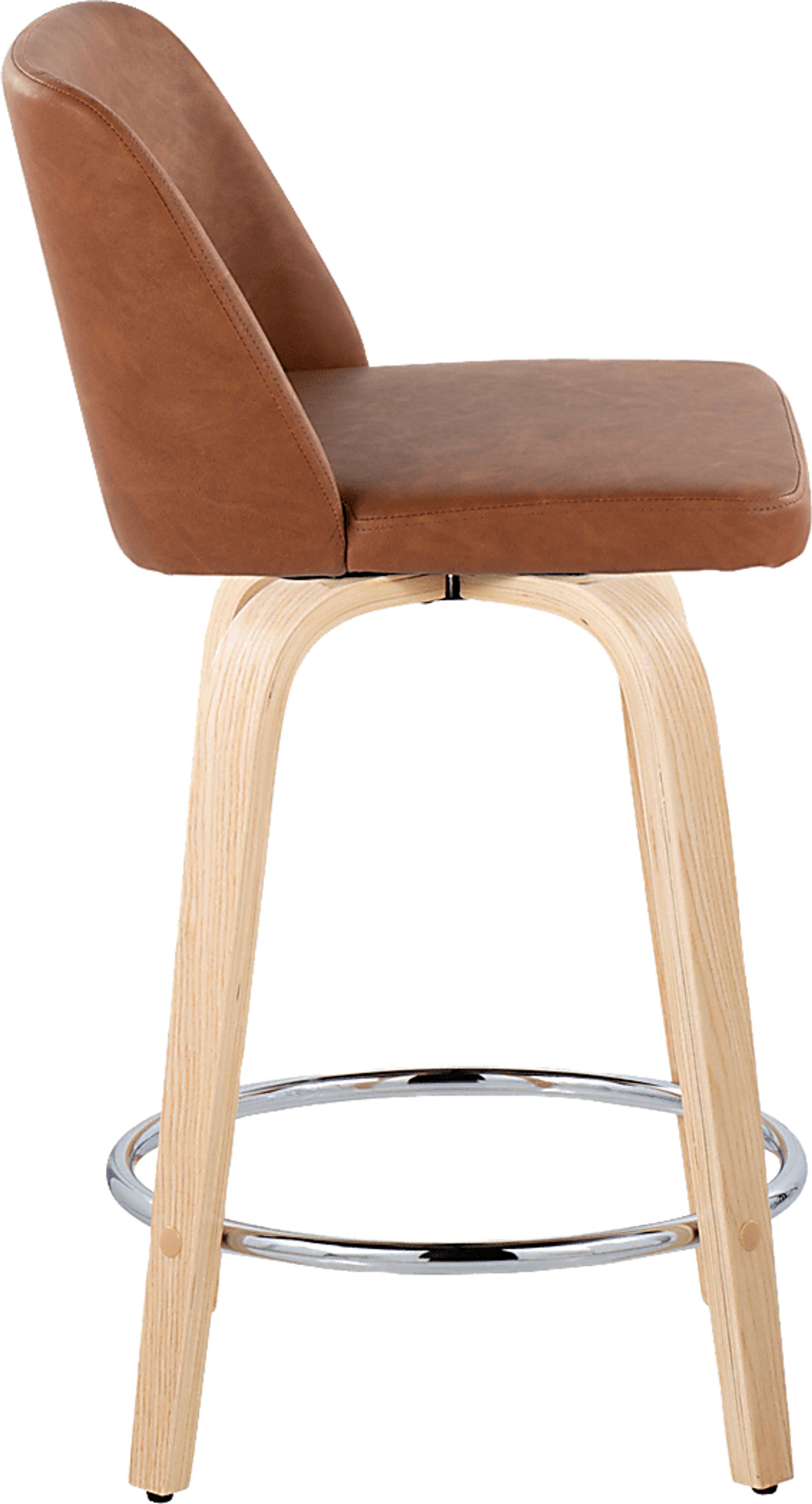 Wymering XVI Camel Swivel 24" Counter Height Stool, Set of 2 - Image 7