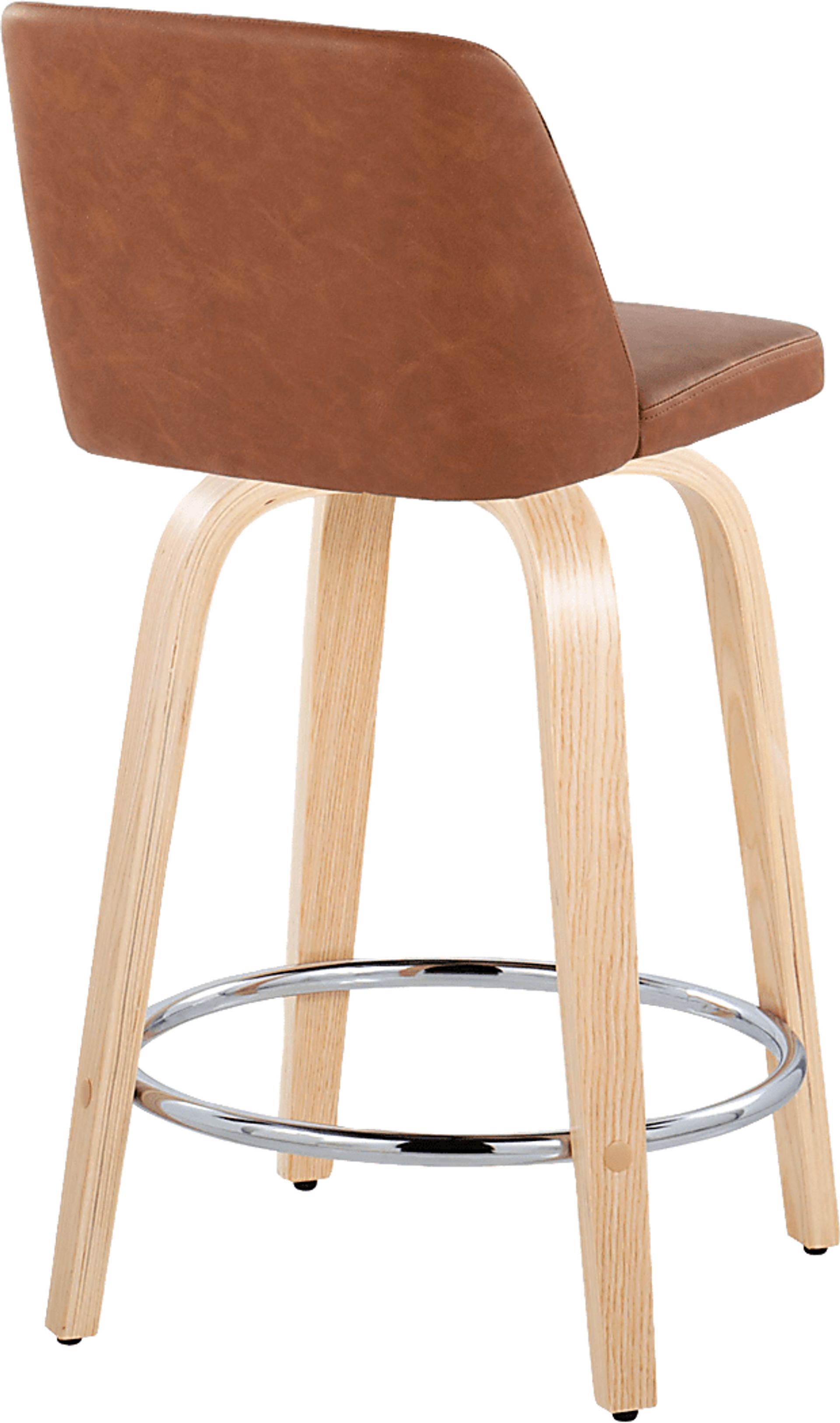 Wymering XVI Camel Swivel 24" Counter Height Stool, Set of 2 - Image 8