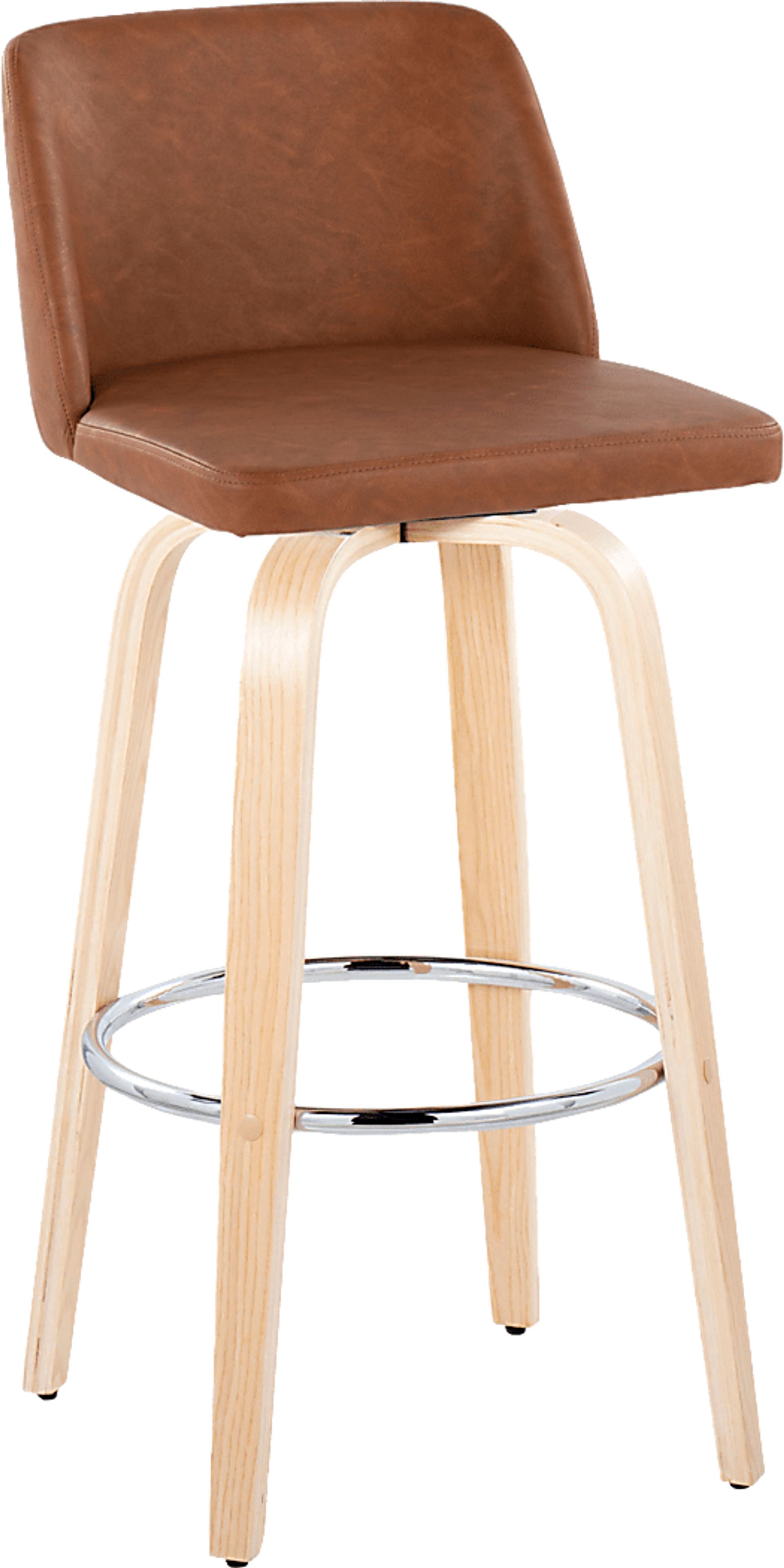 Wymering XVI Camel Swivel Barstool, Set of 2 - Image 6