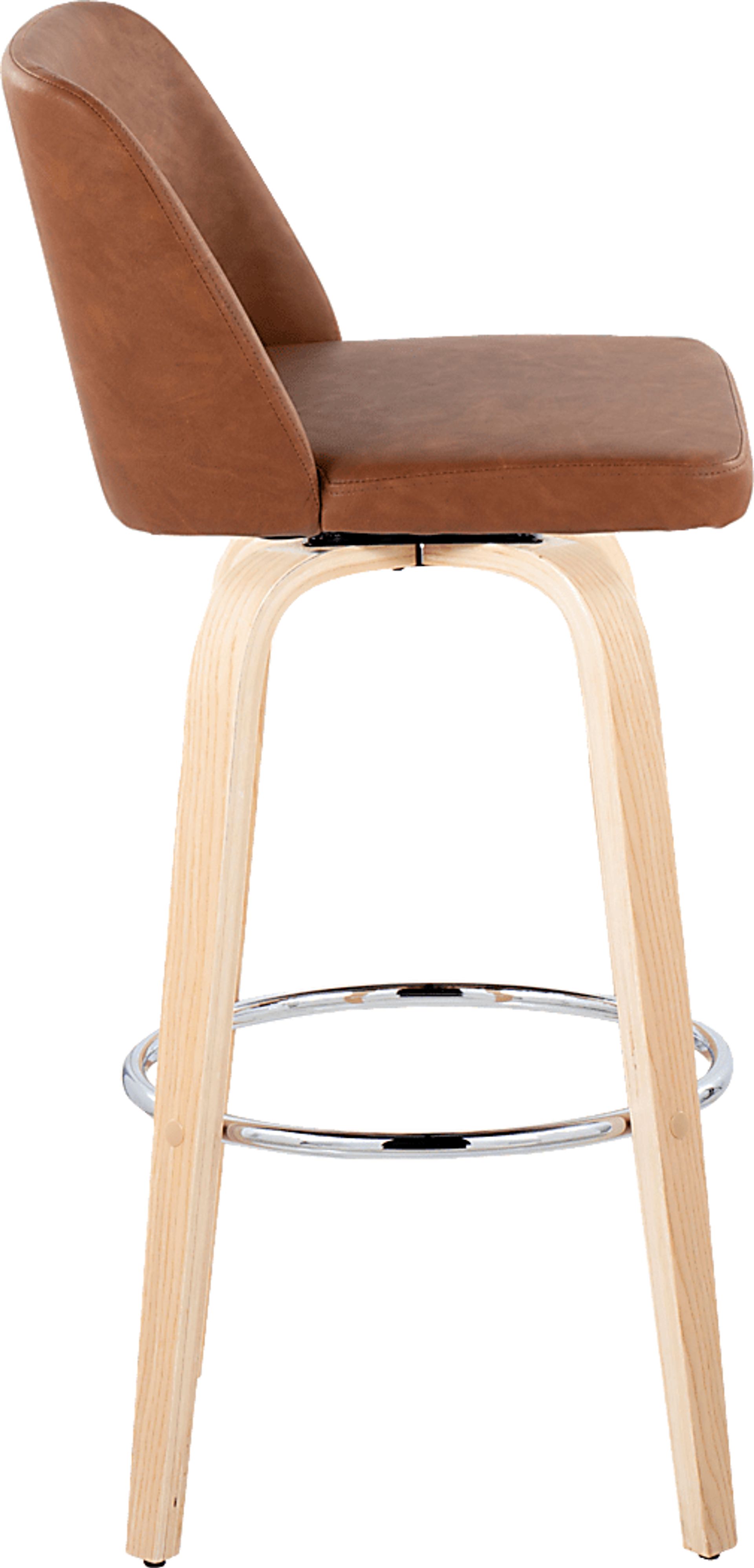 Wymering XVI Camel Swivel Barstool, Set of 2 - Image 7