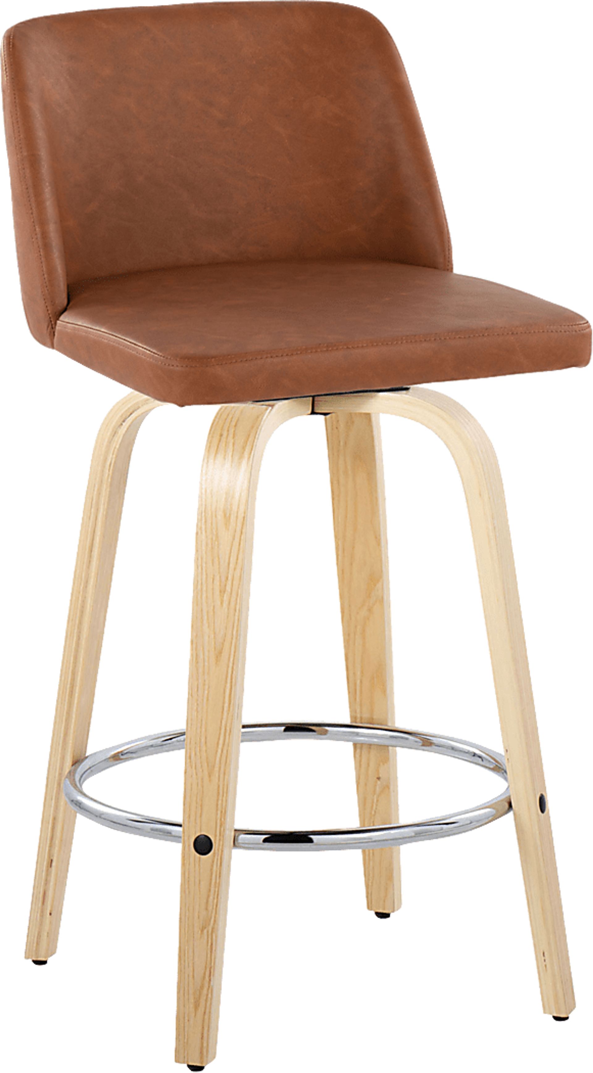 Wymering XVI Camel Swivel Counter Height Stool, Set of 2 - Image 6