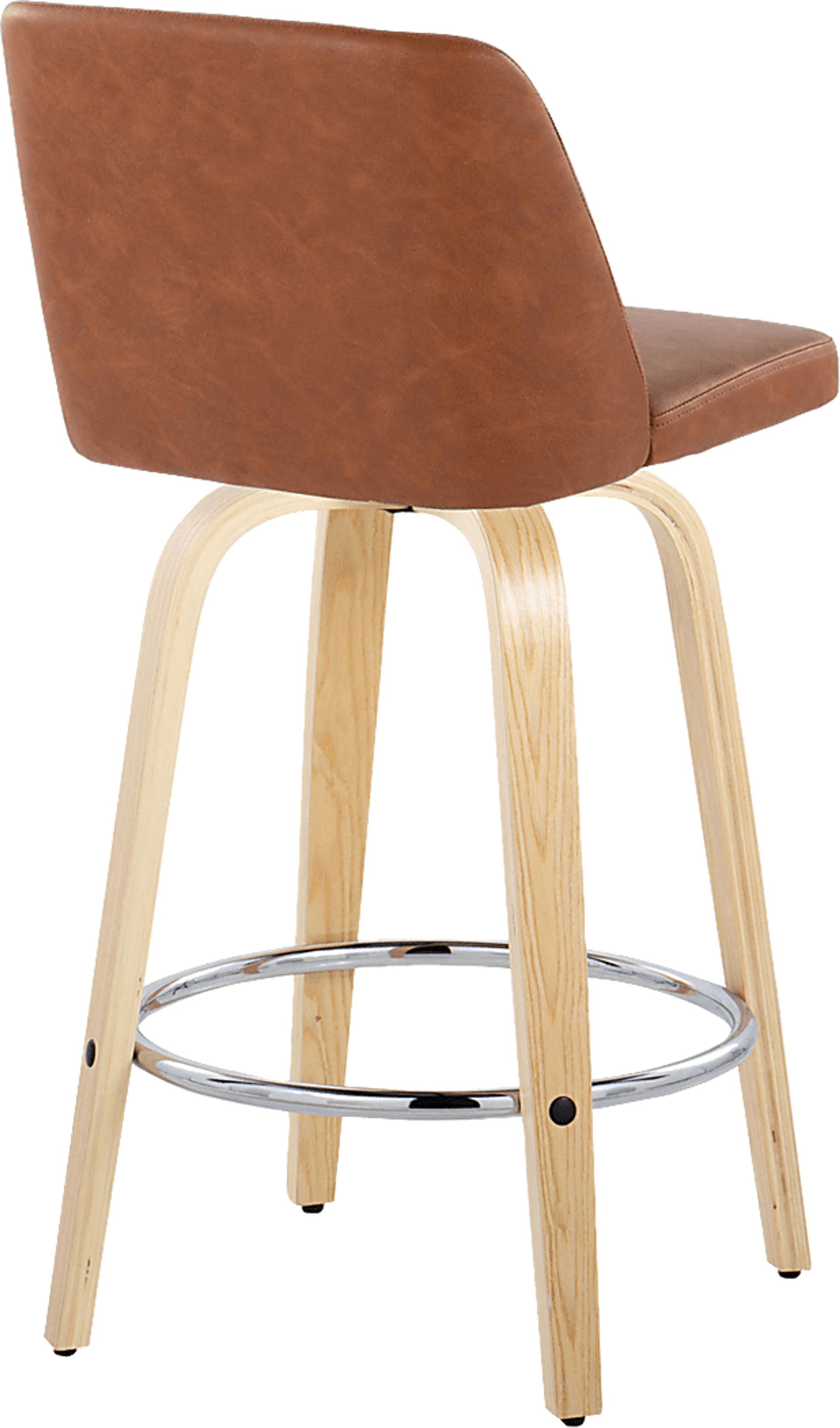 Wymering XVI Camel Swivel Counter Height Stool, Set of 2 - Image 8