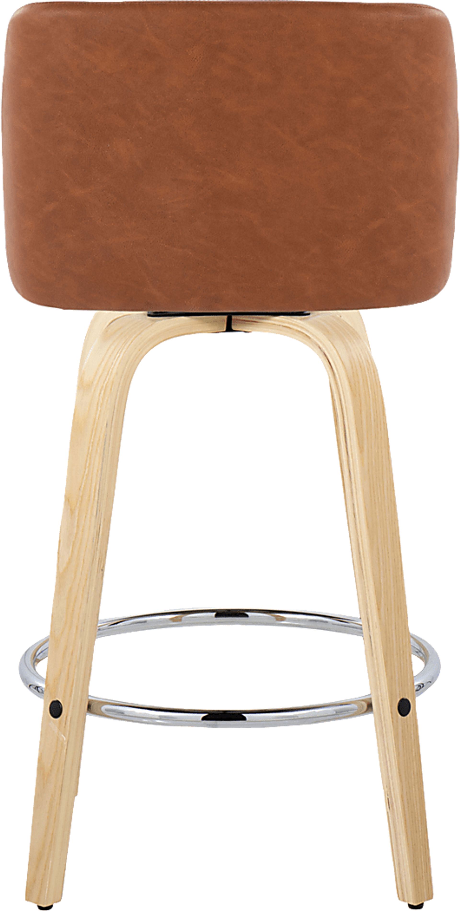 Wymering XVI Camel Swivel Counter Height Stool, Set of 2 - Image 9