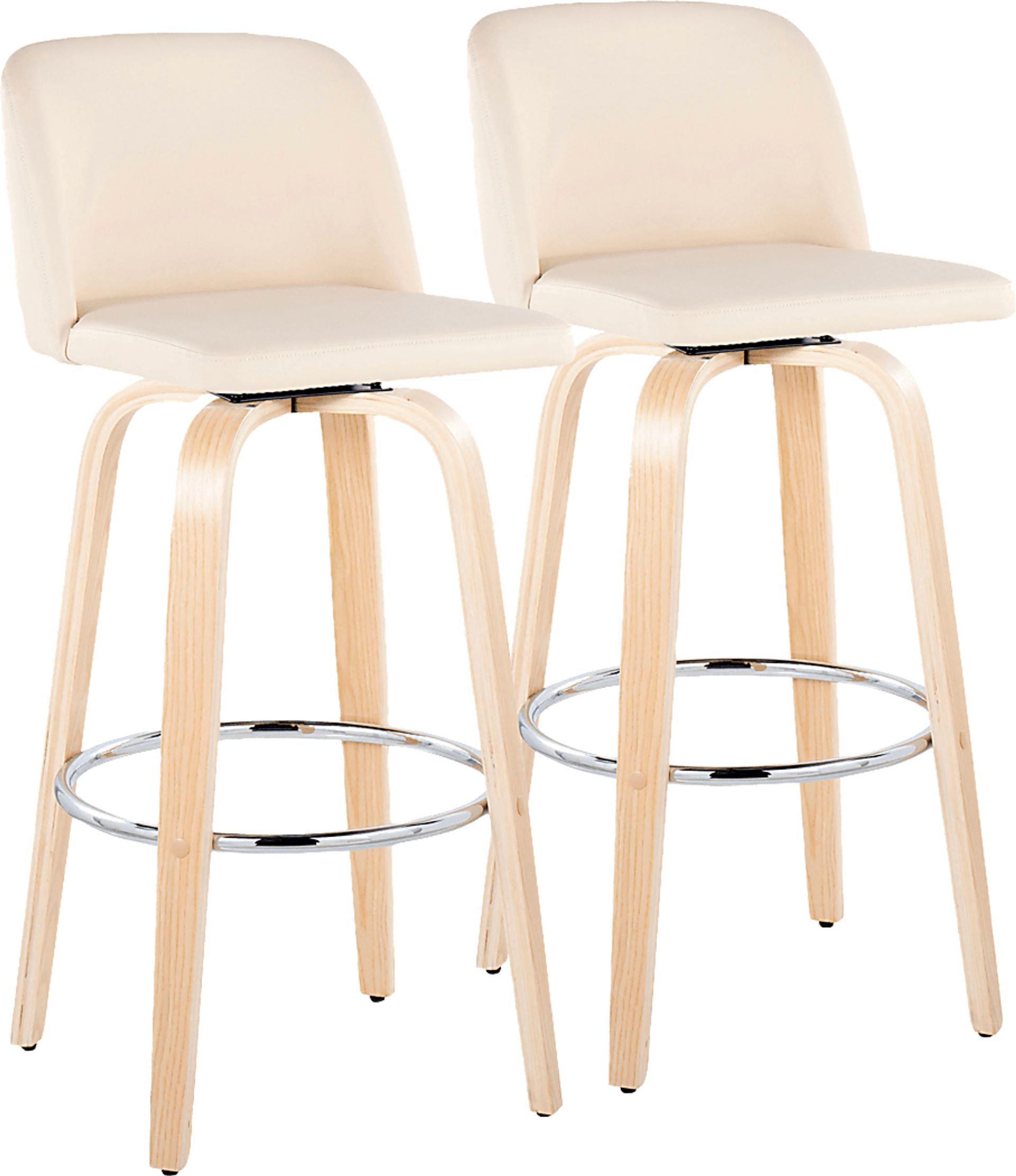 Wymering XVI Cream Swivel Barstool, Set of 2 - Image 1