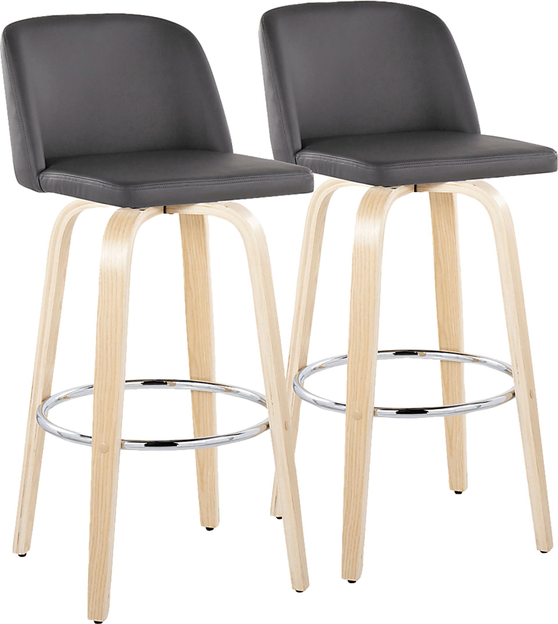 Wymering XVI Gray Swivel Barstool, Set of 2 - Image 1