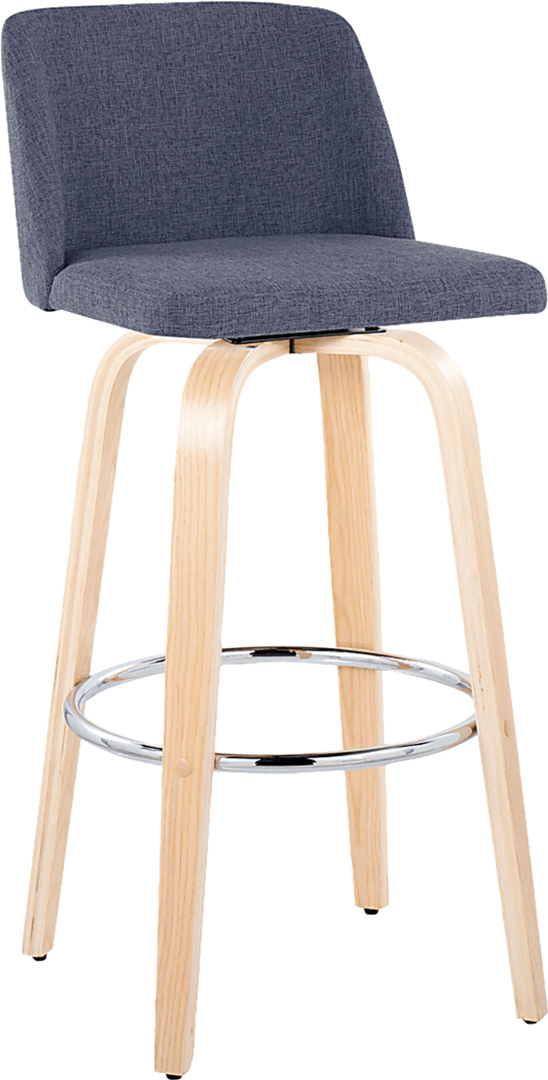 Wymering XVII Blue Swivel Barstool, Set of 2 - Image 6