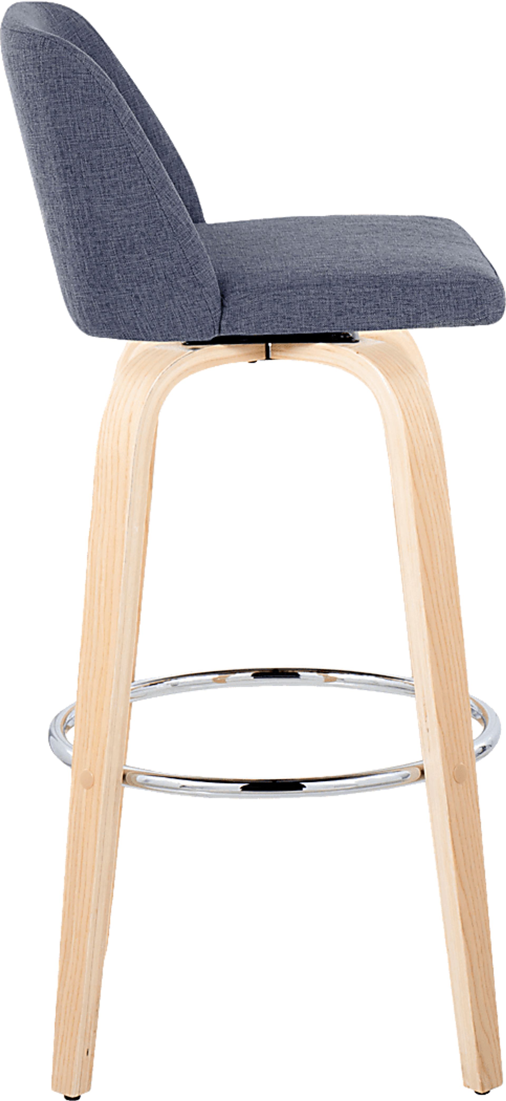 Wymering XVII Blue Swivel Barstool, Set of 2 - Image 7