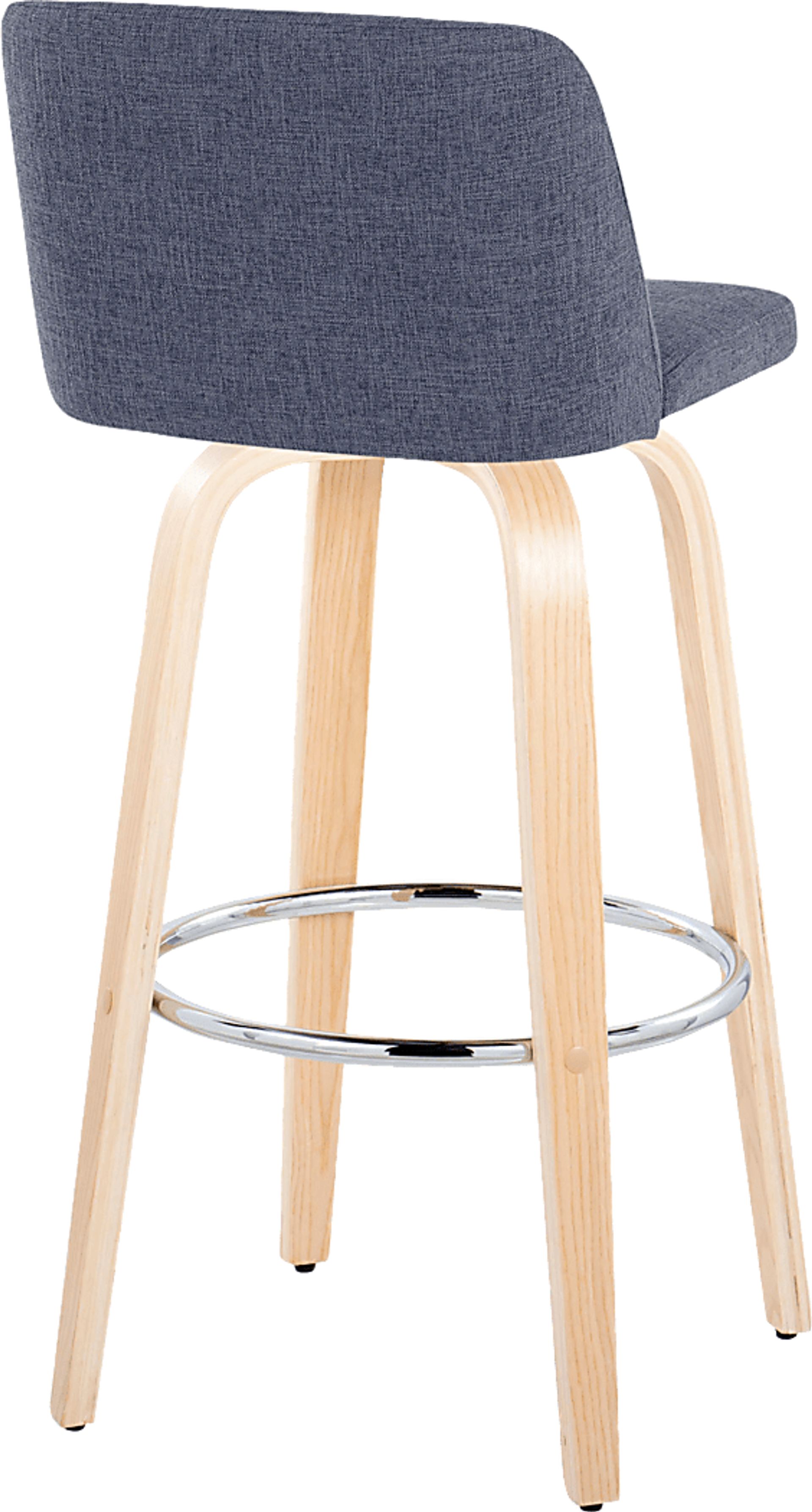 Wymering XVII Blue Swivel Barstool, Set of 2 - Image 8