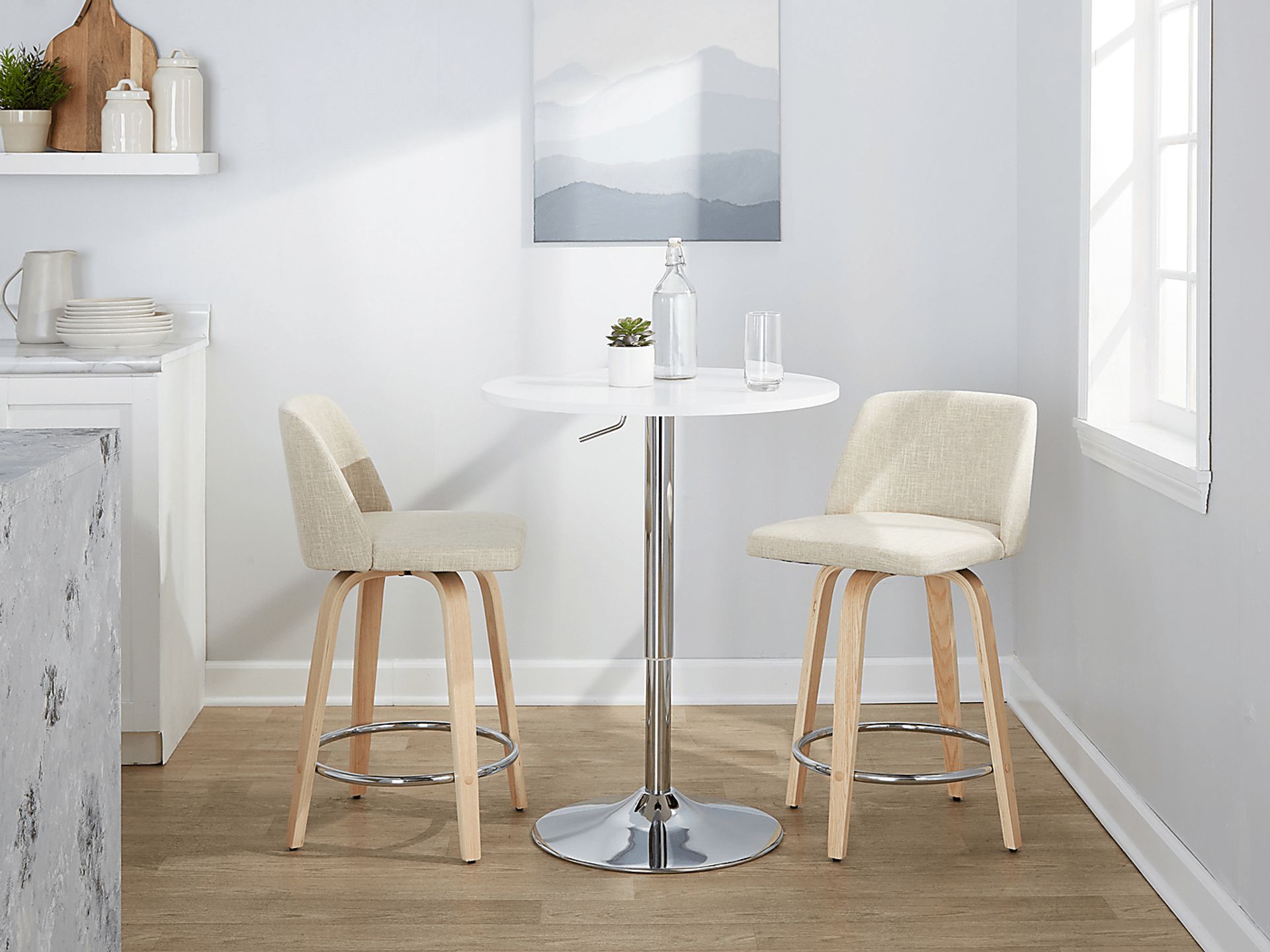 Wymering XVII Cream Swivel 24" Counter Height Stool, Set of 2 - Image 3