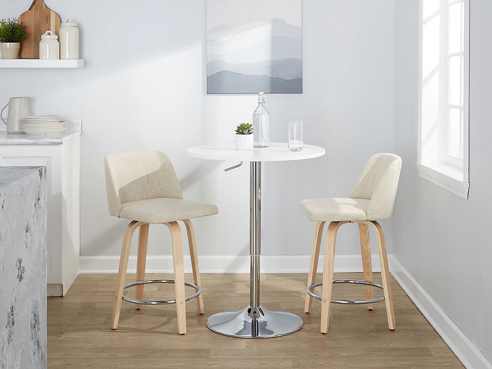 Wymering XVII Cream Swivel 24" Counter Height Stool, Set of 2 - Image 4