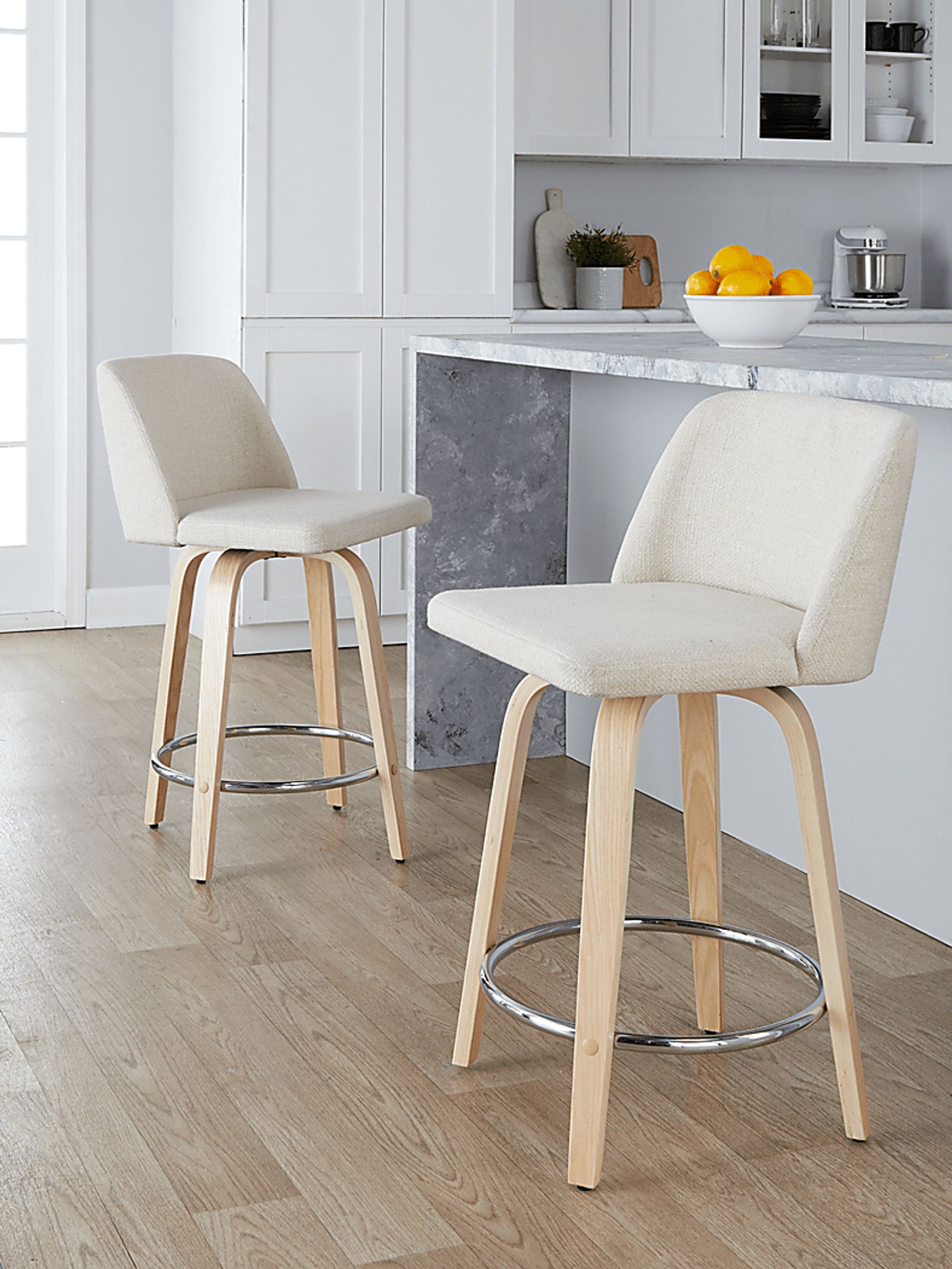 Wymering XVII Cream Swivel 24" Counter Height Stool, Set of 2 - Image 5