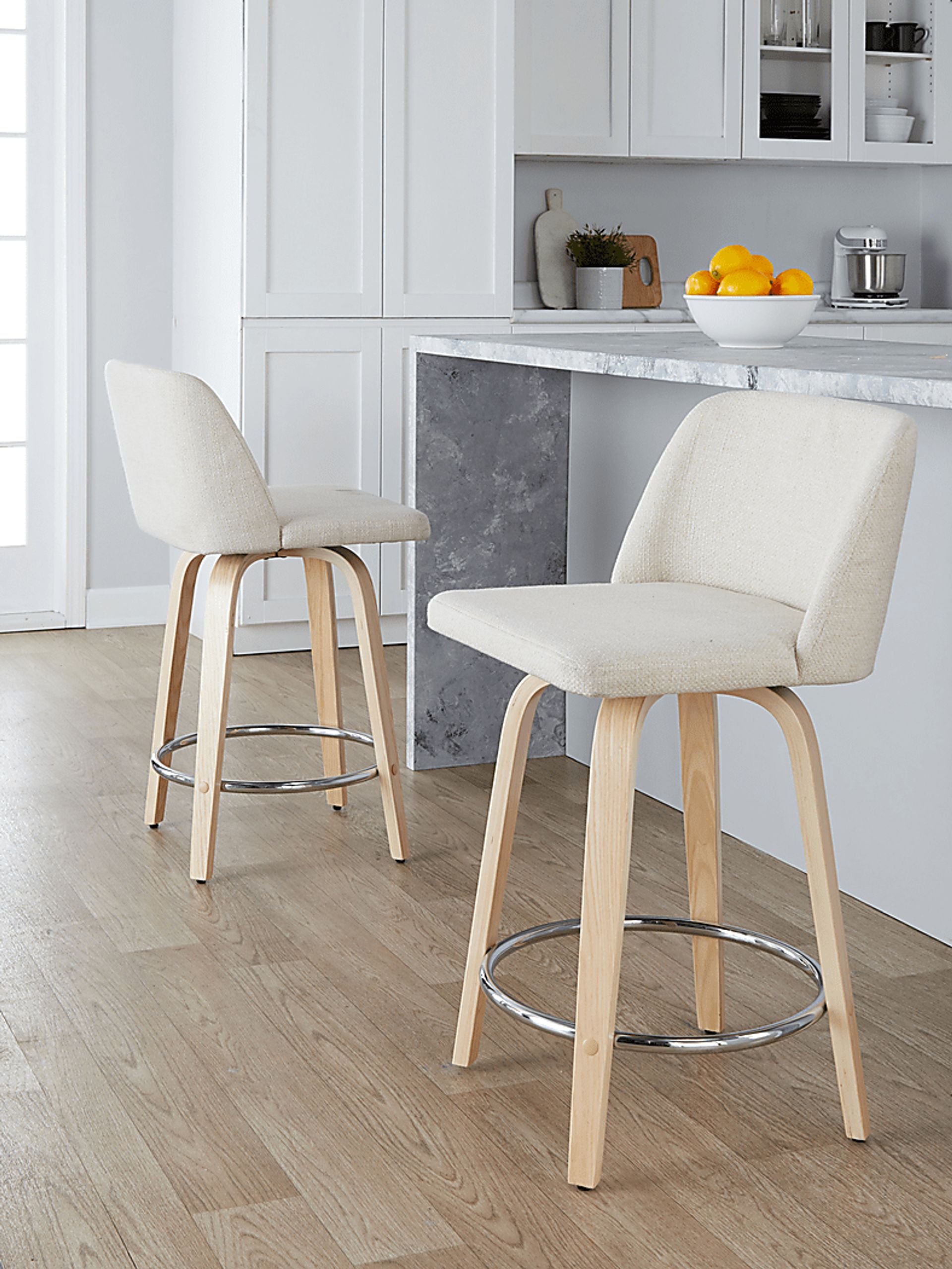 Wymering XVII Cream Swivel 24" Counter Height Stool, Set of 2 - Image 6