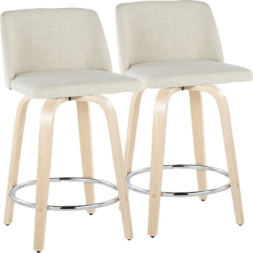 Wymering XVII Cream Swivel 24" Counter Height Stool, Set of 2