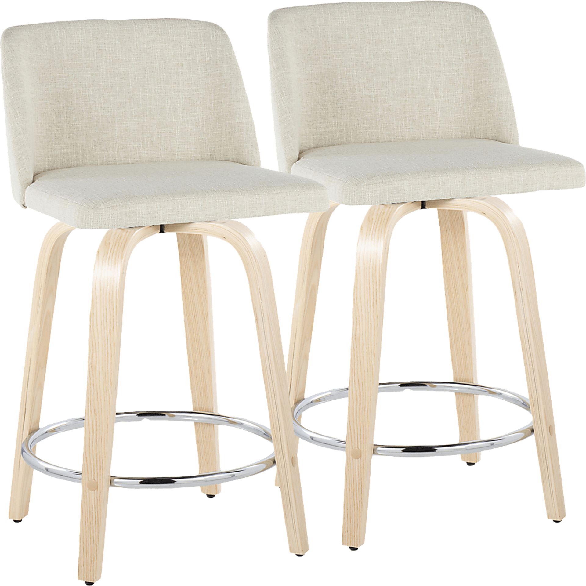 Wymering XVII Cream Swivel 24" Counter Height Stool, Set of 2 - Image 1
