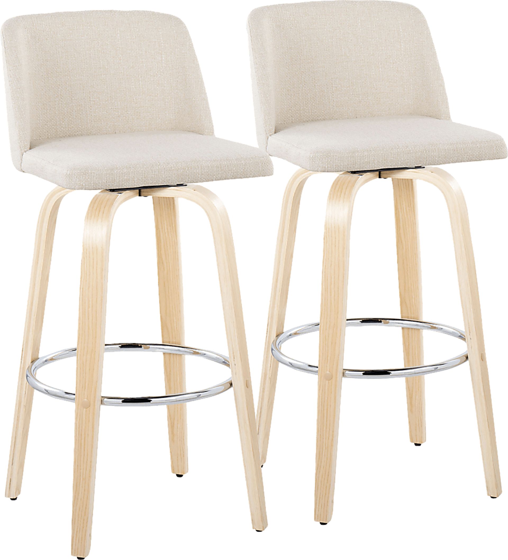Wymering XVII Cream Swivel Barstool, Set of 2 - Image 1