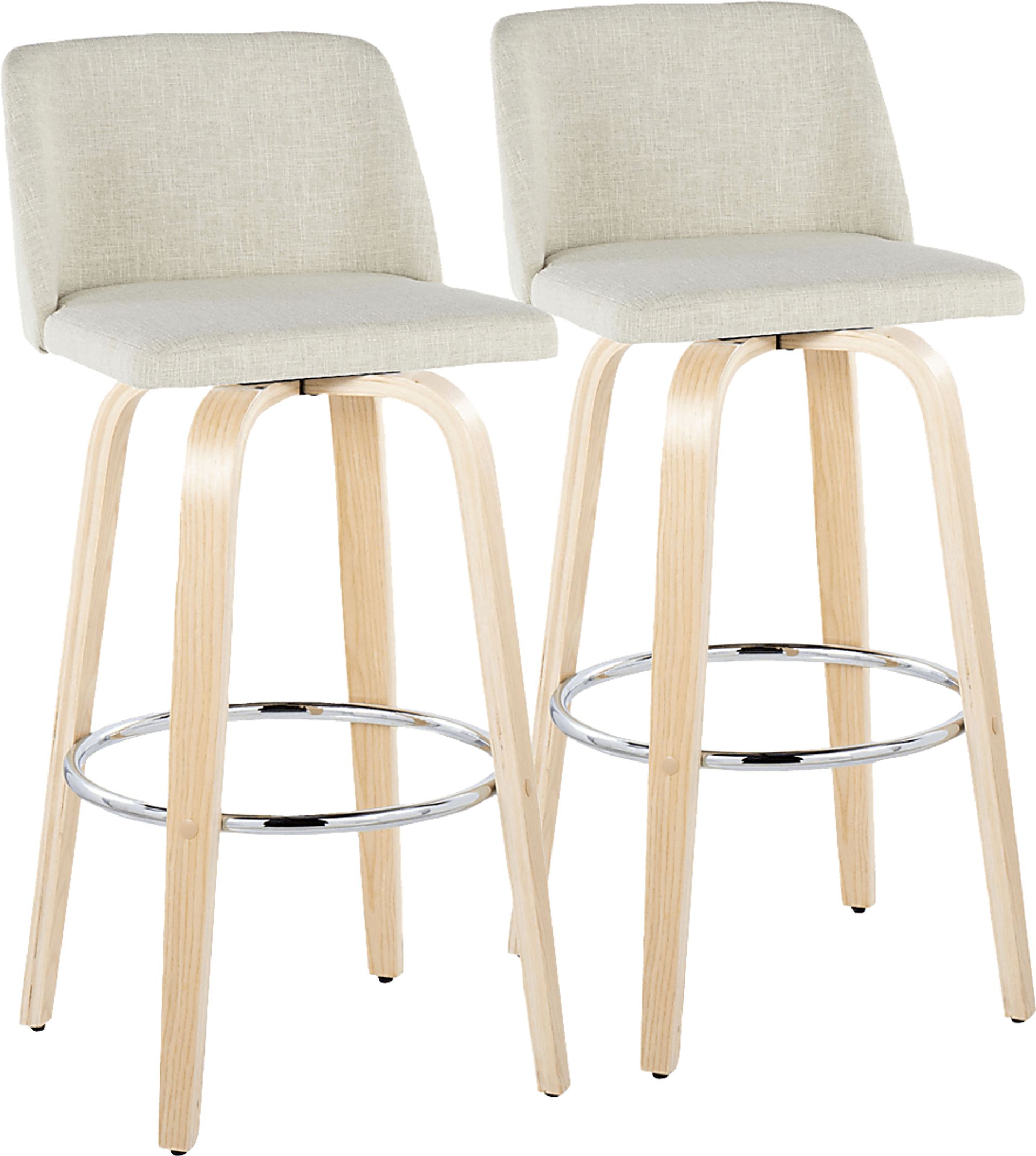 Wymering XVII Cream Swivel Barstool, Set of 2 - Image 1