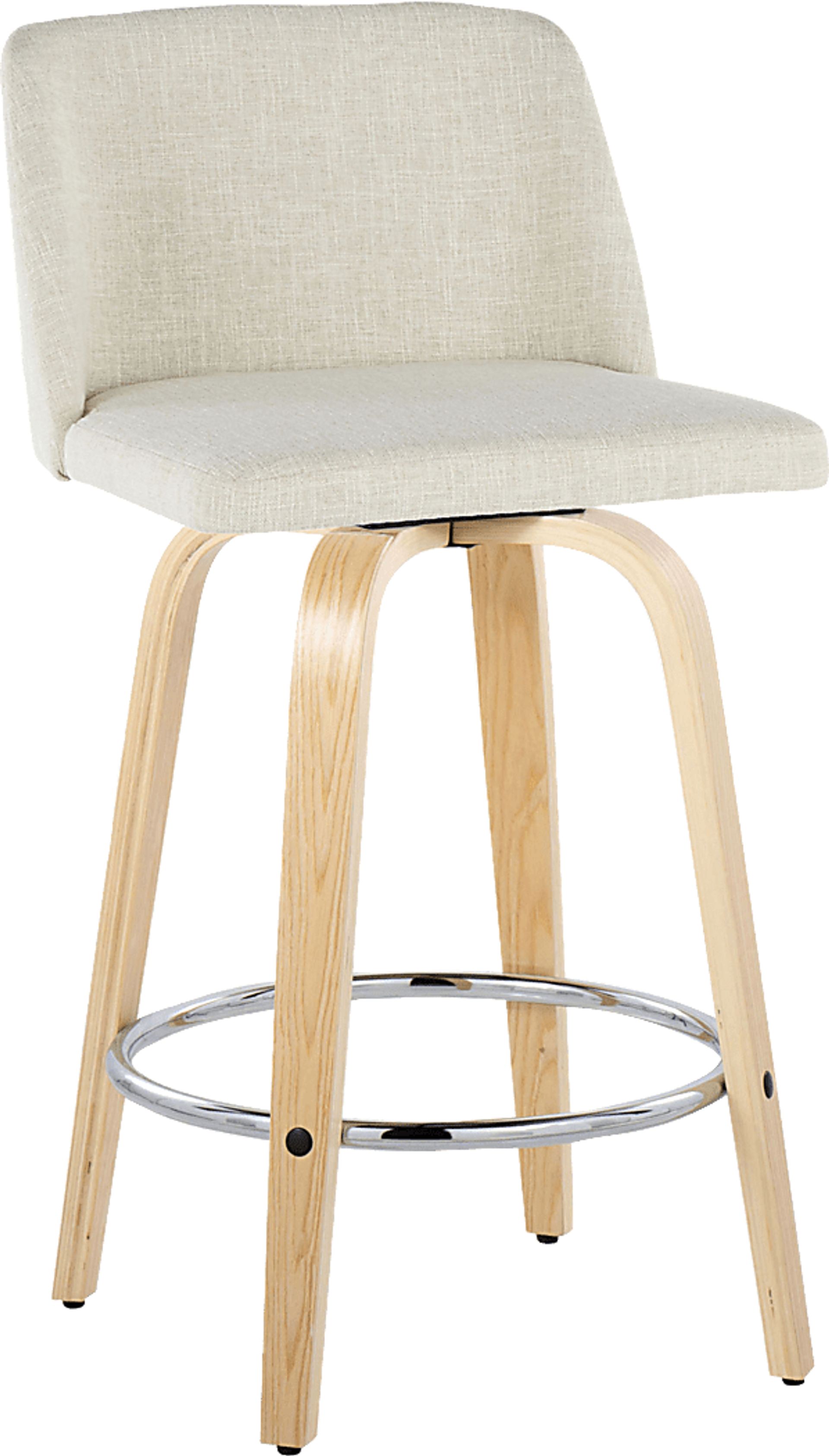Wymering XVII Cream Swivel Counter Height Stool, Set of 2 - Image 6