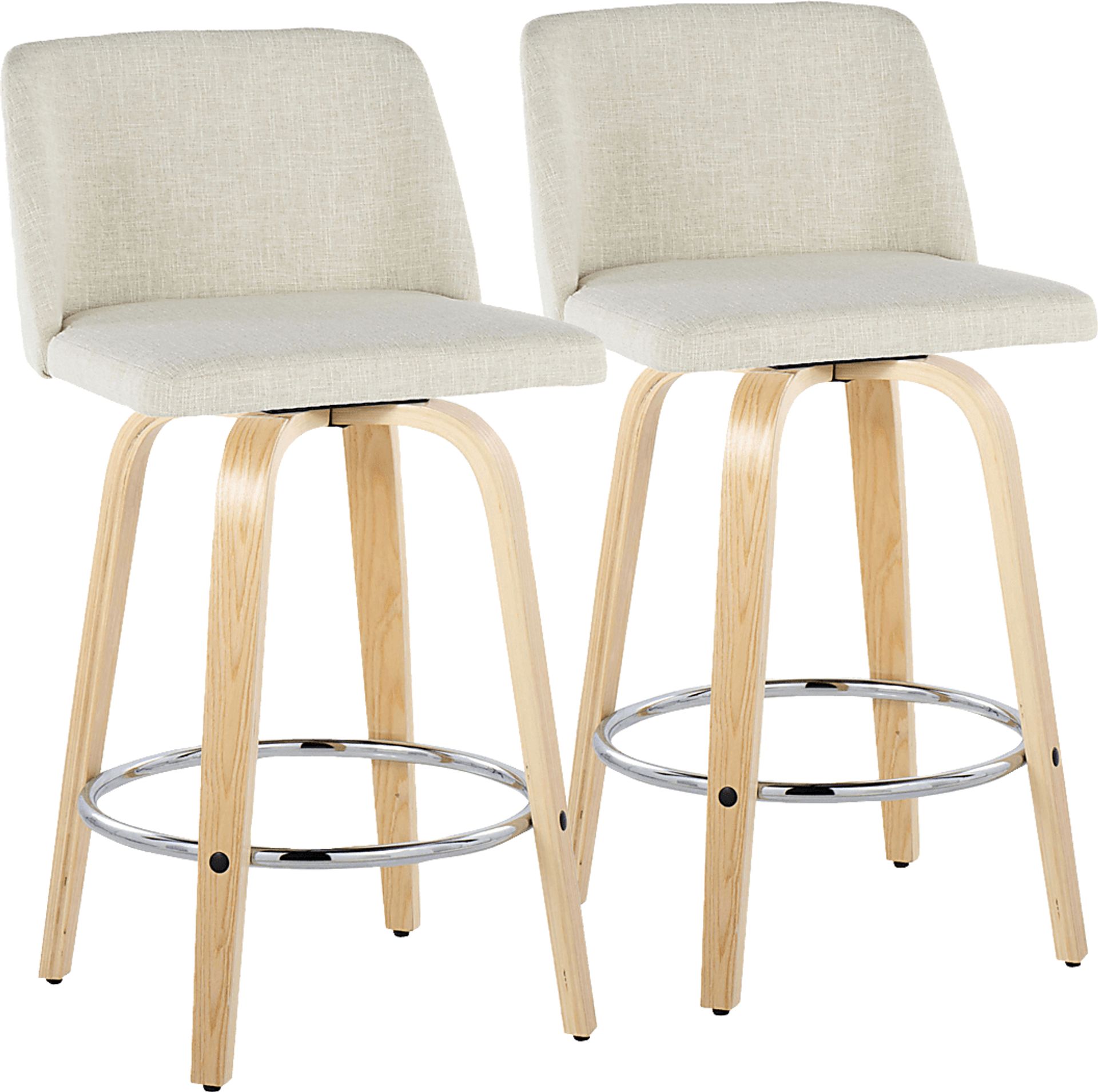 Wymering XVII Cream Swivel Counter Height Stool, Set of 2 - Image 1