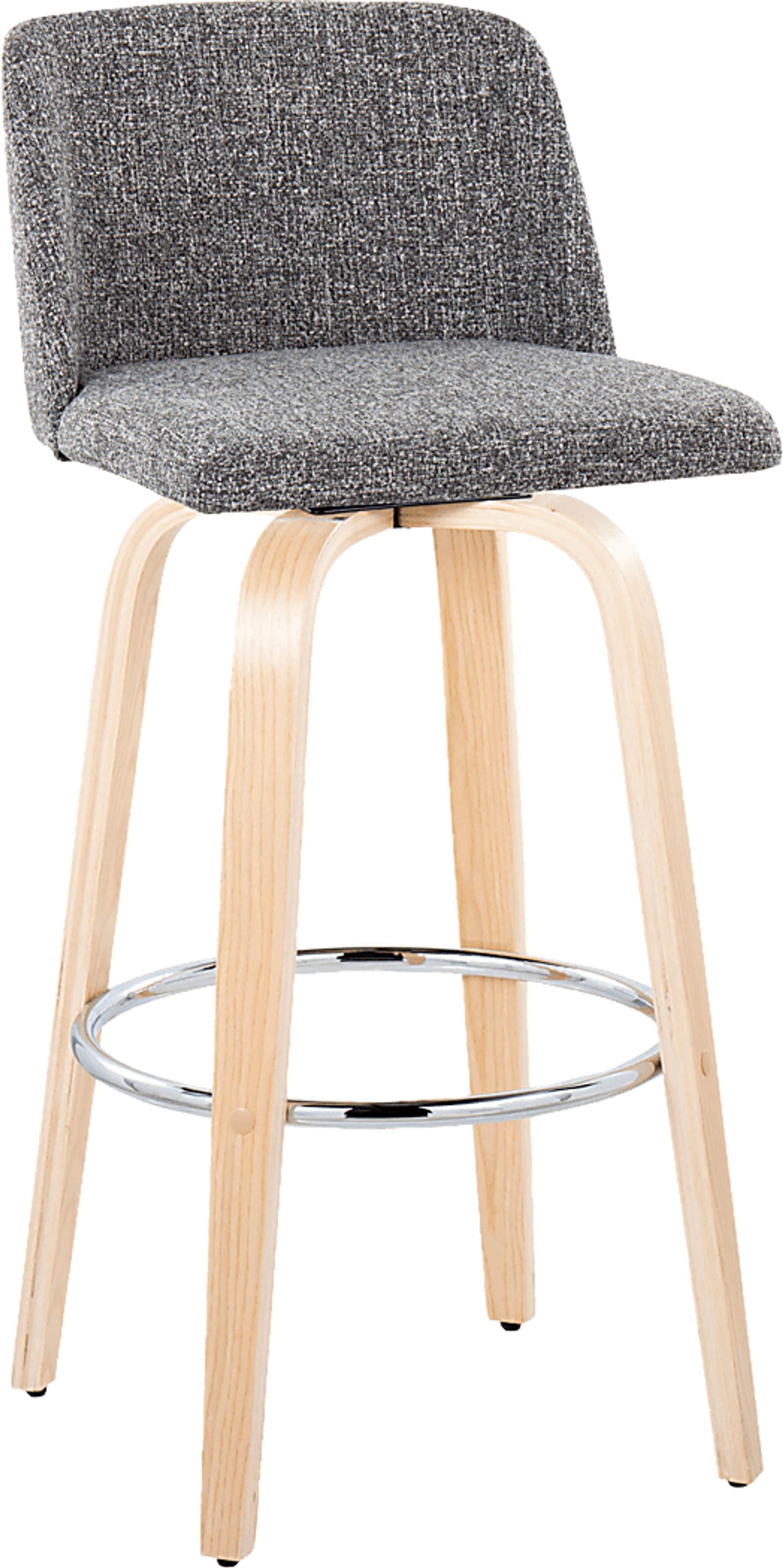 Wymering XVII Gray Swivel Barstool, Set of 2 - Image 6