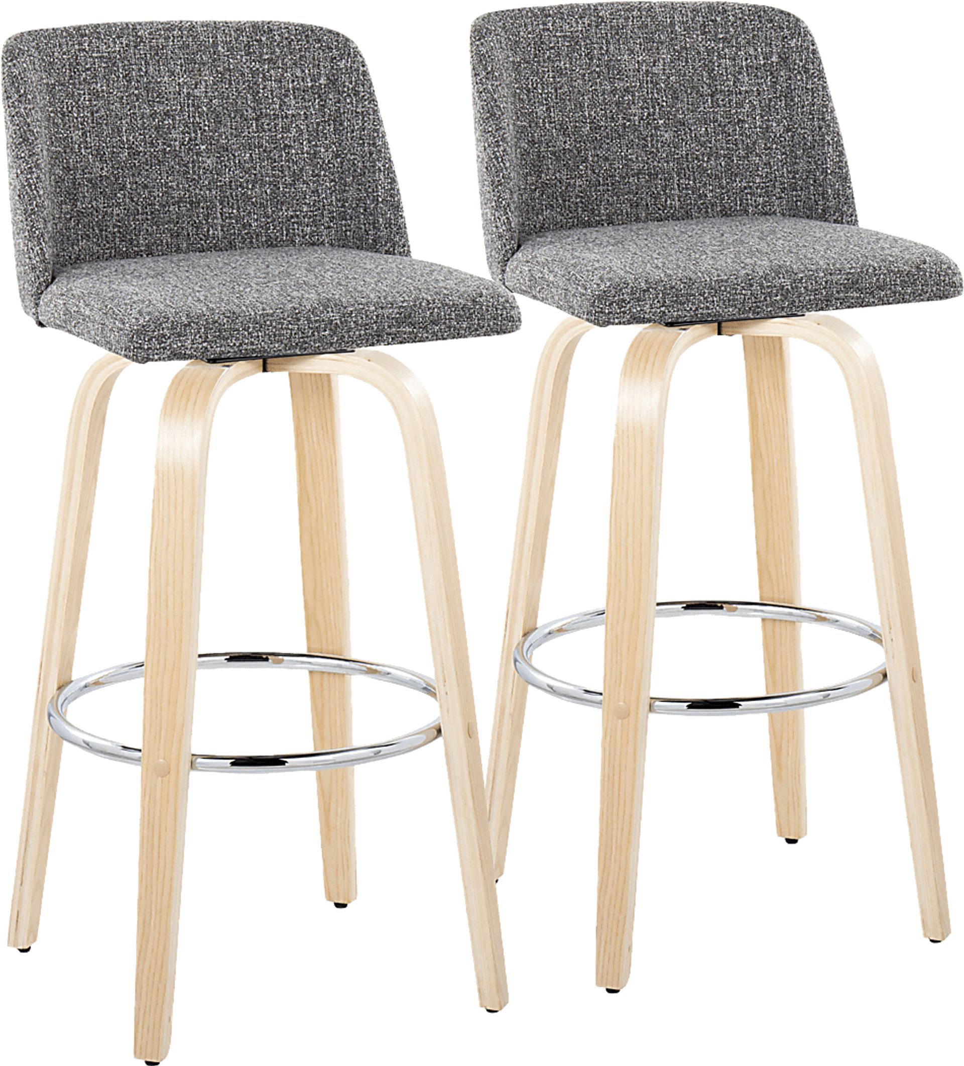 Wymering XVII Gray Swivel Barstool, Set of 2 - Image 1