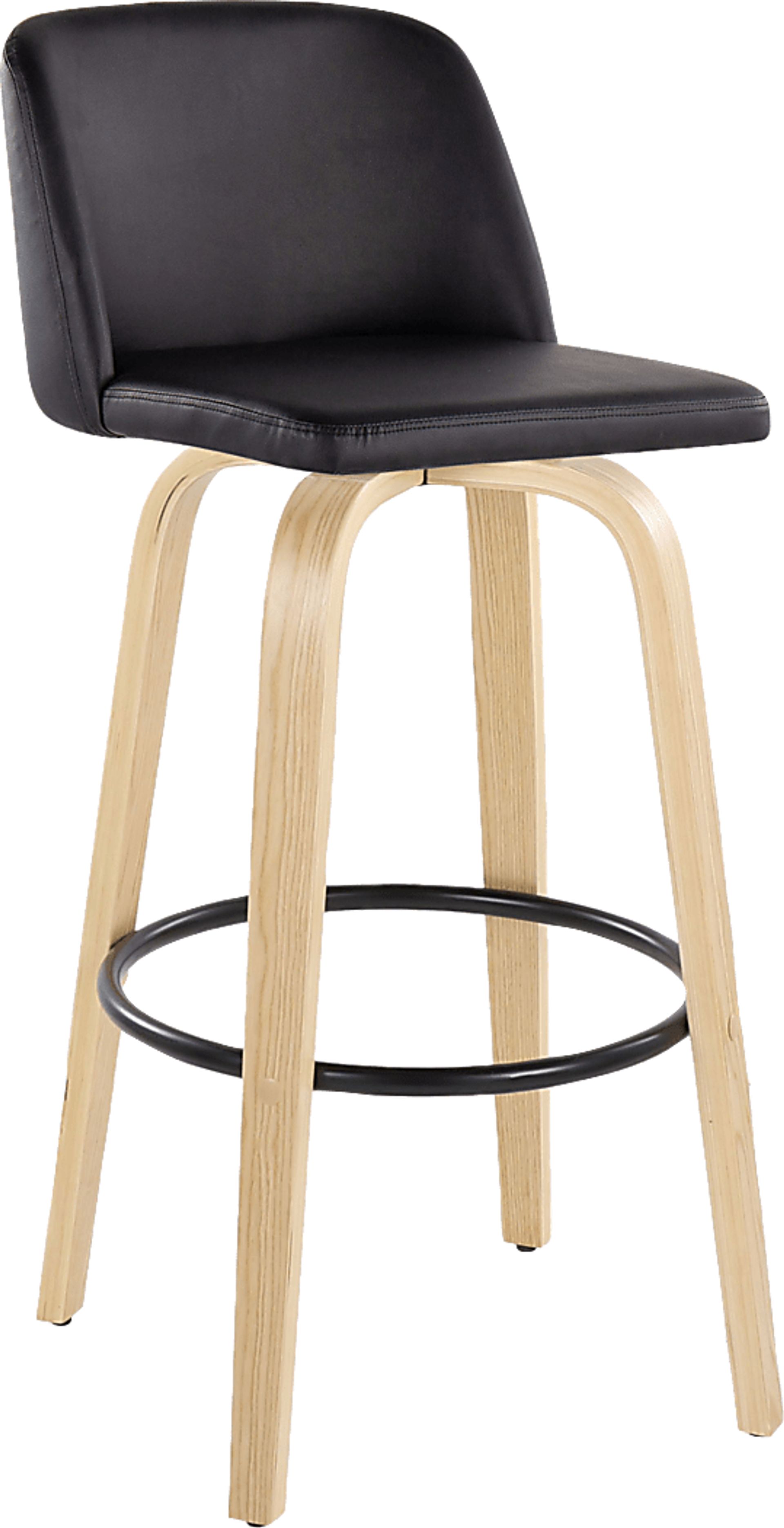 Wymering XVIII Black Swivel Barstool, Set of 2 - Image 6