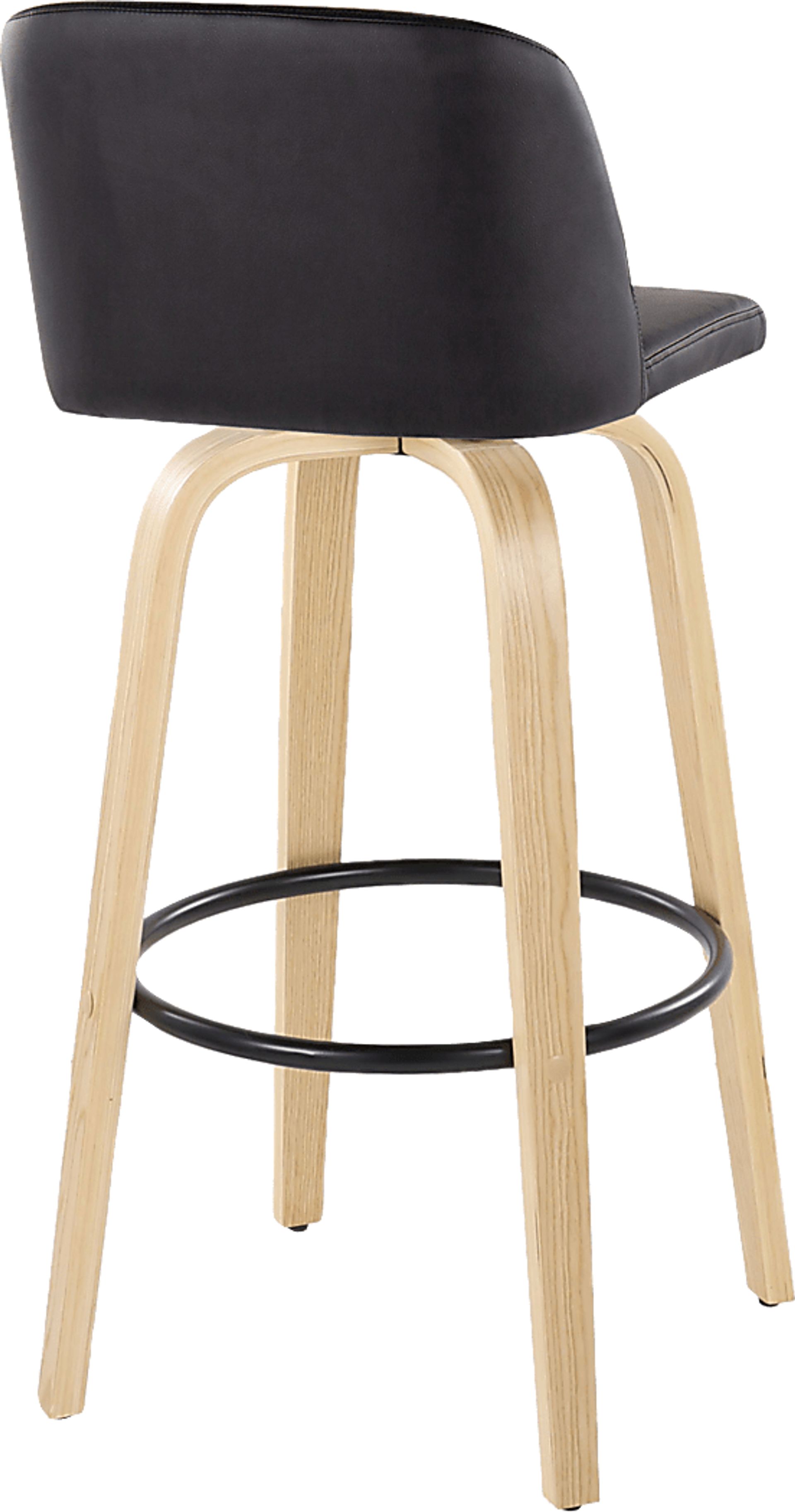 Wymering XVIII Black Swivel Barstool, Set of 2 - Image 7