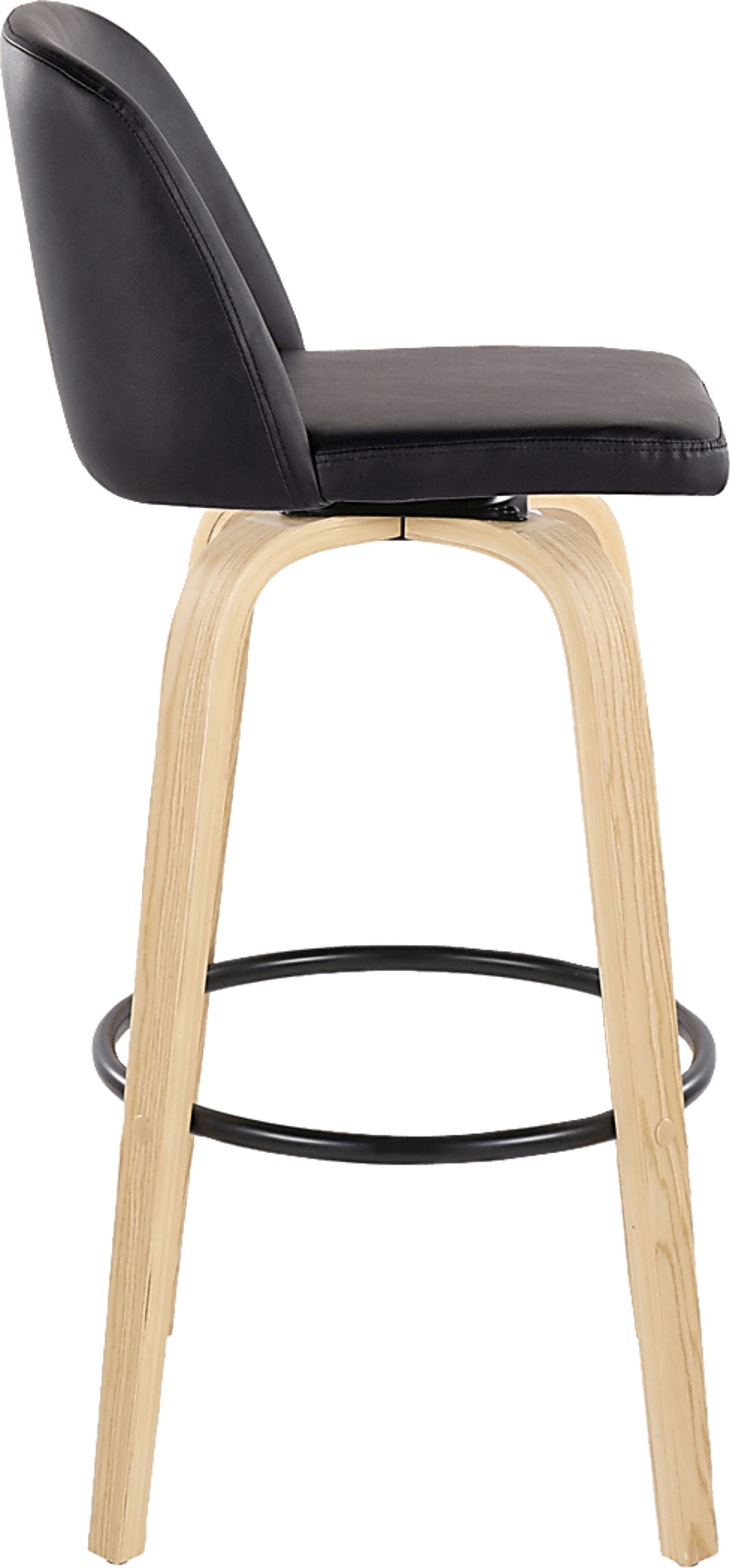 Wymering XVIII Black Swivel Barstool, Set of 2 - Image 8