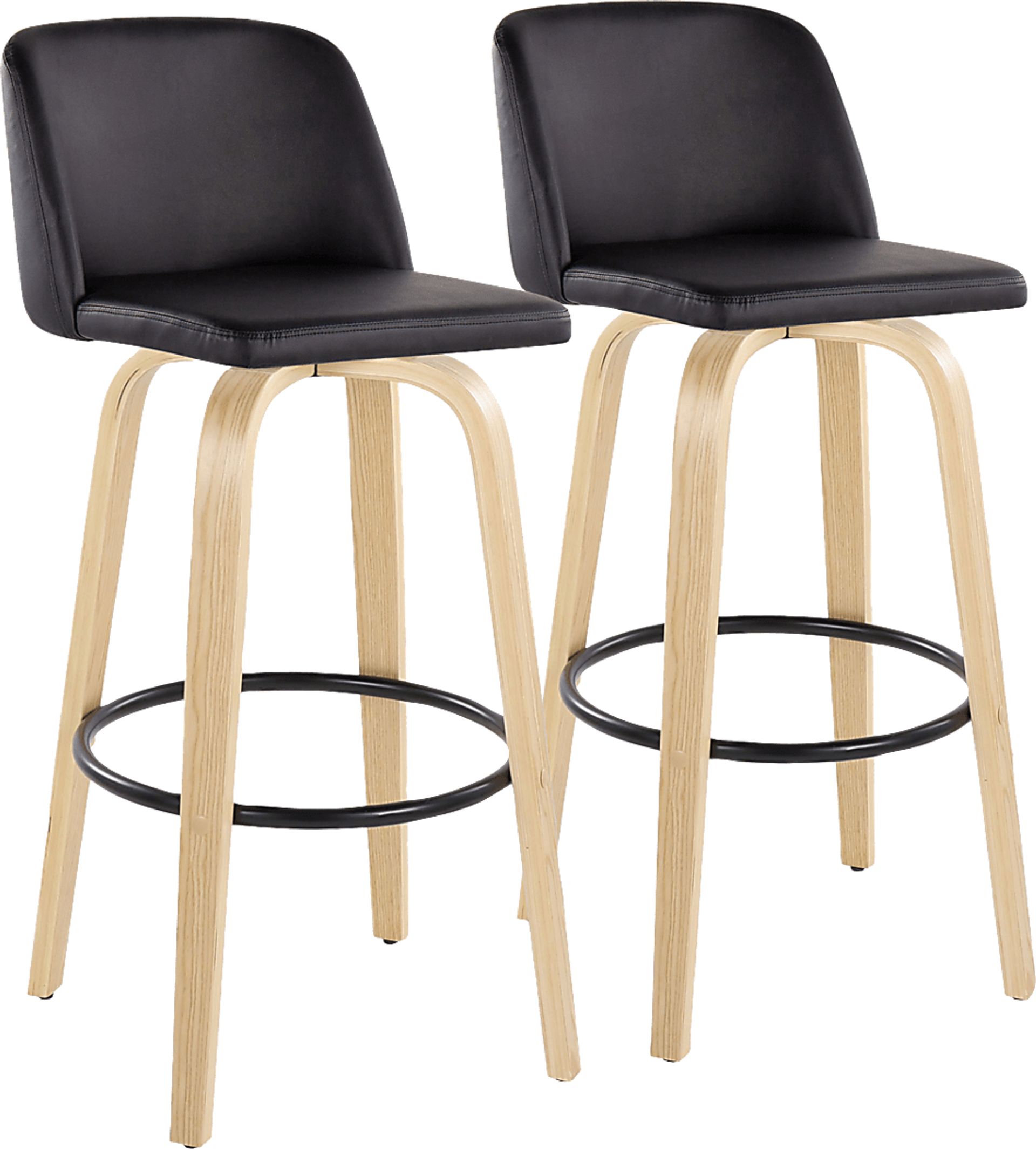 Wymering XVIII Black Swivel Barstool, Set of 2 - Image 1