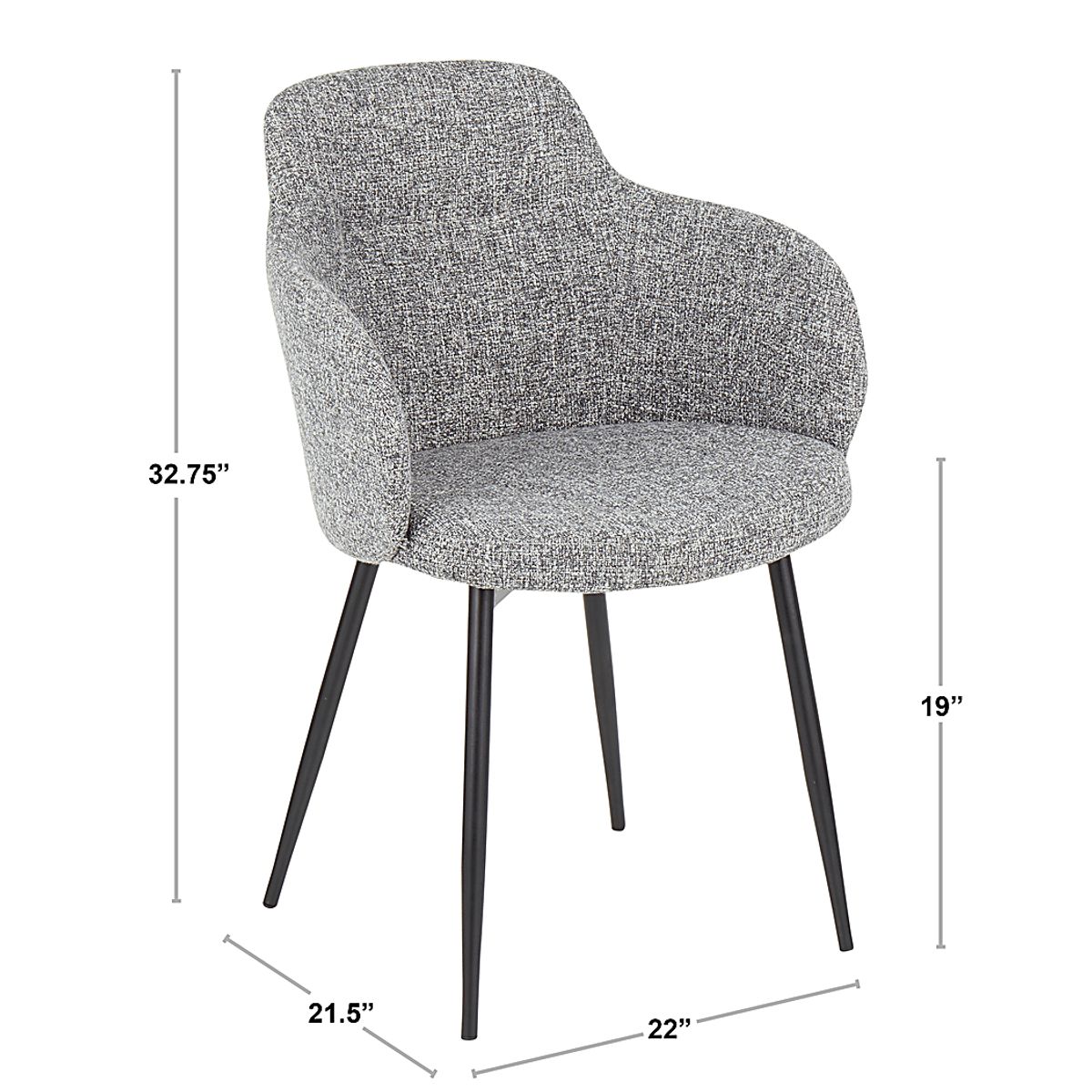 Wynburn Gray Polyester Fabric Side Chair Set Of 2 | Rooms to Go