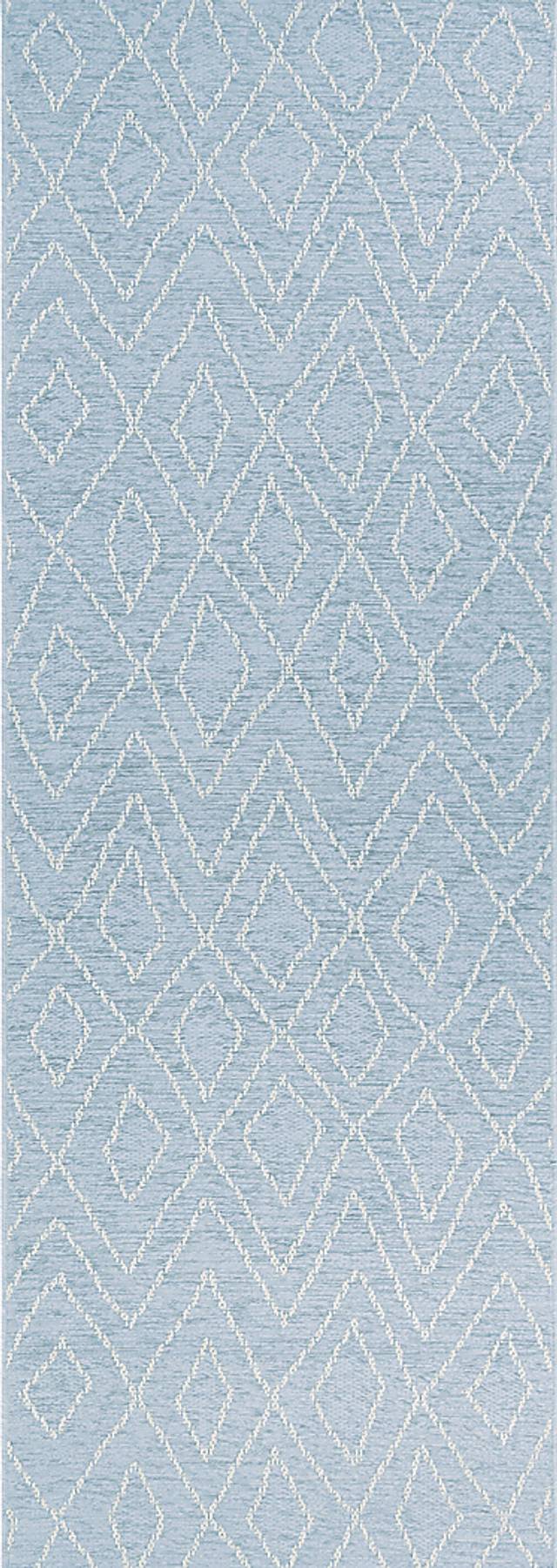 Wynchell Blue 2'6 x 7'6 Runner Indoor/Outdoor Rug - Thumbnail - Image 1