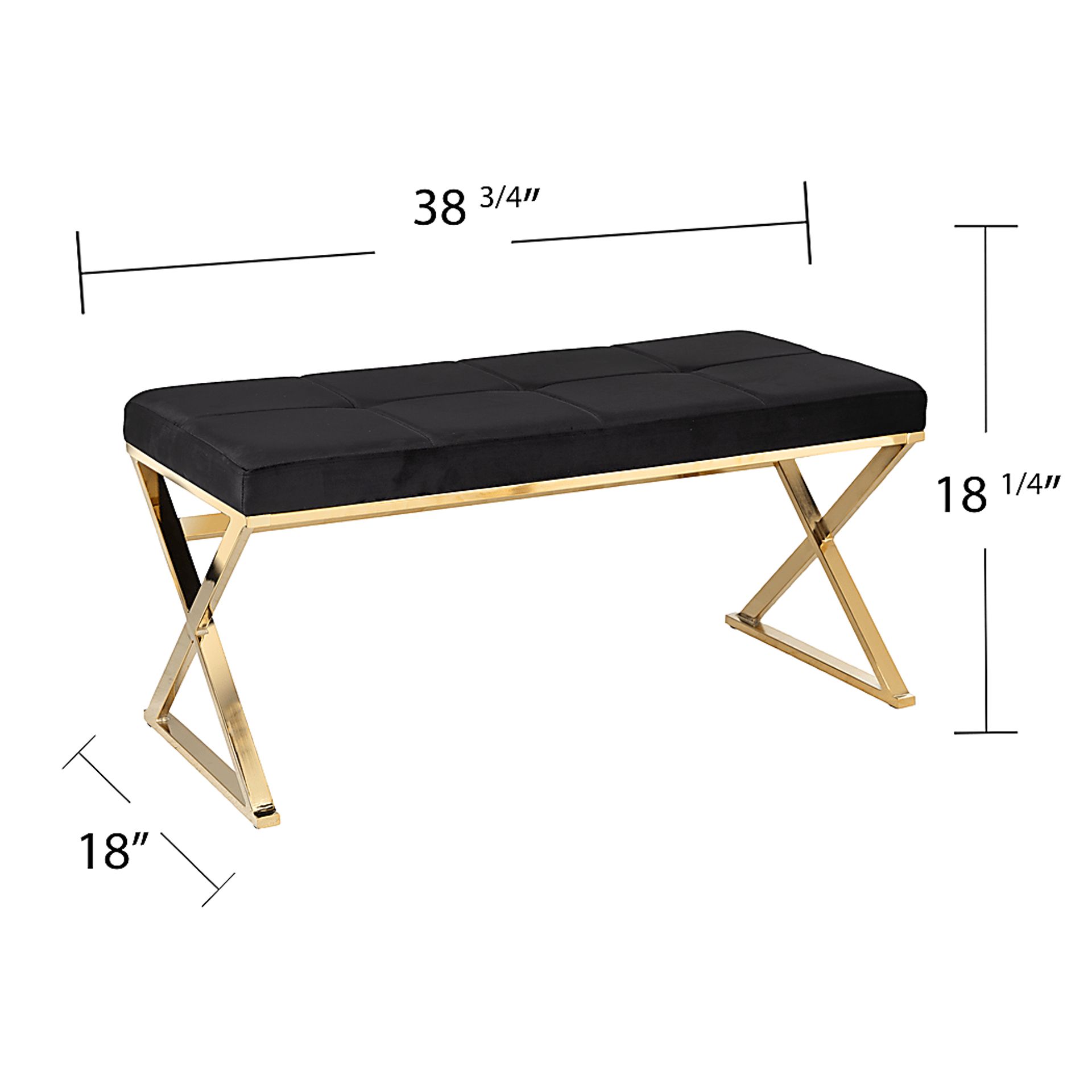 Wyncote Black Accent Bench - Image 7