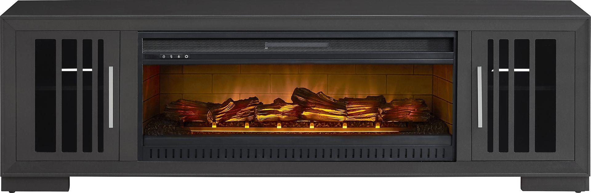 Wyndell Way Gray 78 in. Console with Electric Fireplace - Image 3