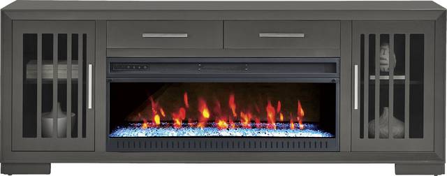 Wyndell Way Gray 81 in. Console with Electric Fireplace - Thumbnail - Image 2
