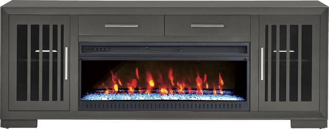 Wyndell Way Gray 81 in. Console with Electric Fireplace - Thumbnail - Image 1