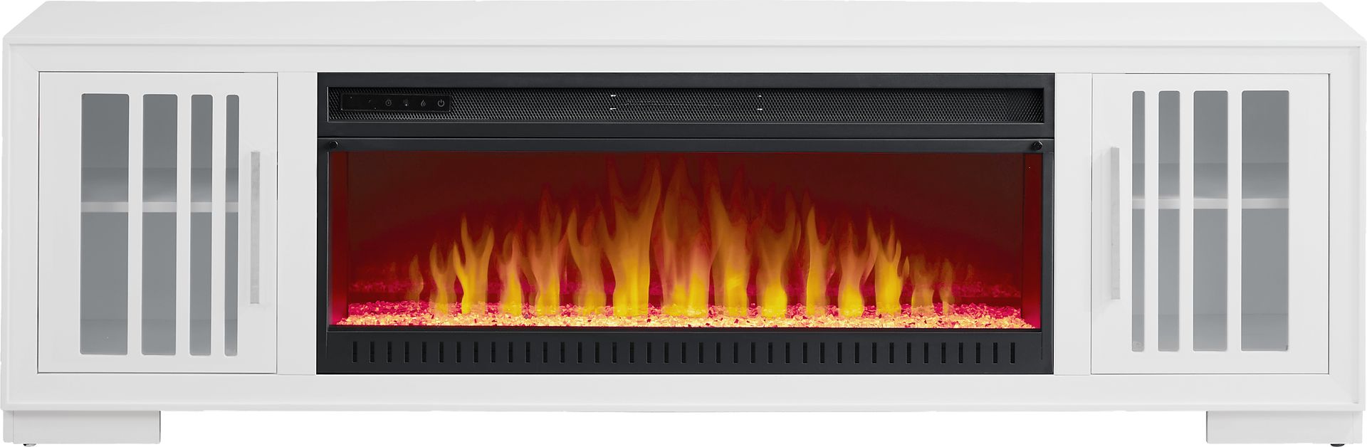 Wyndell Way White 78 in. Console with Electric Fireplace - Image 2