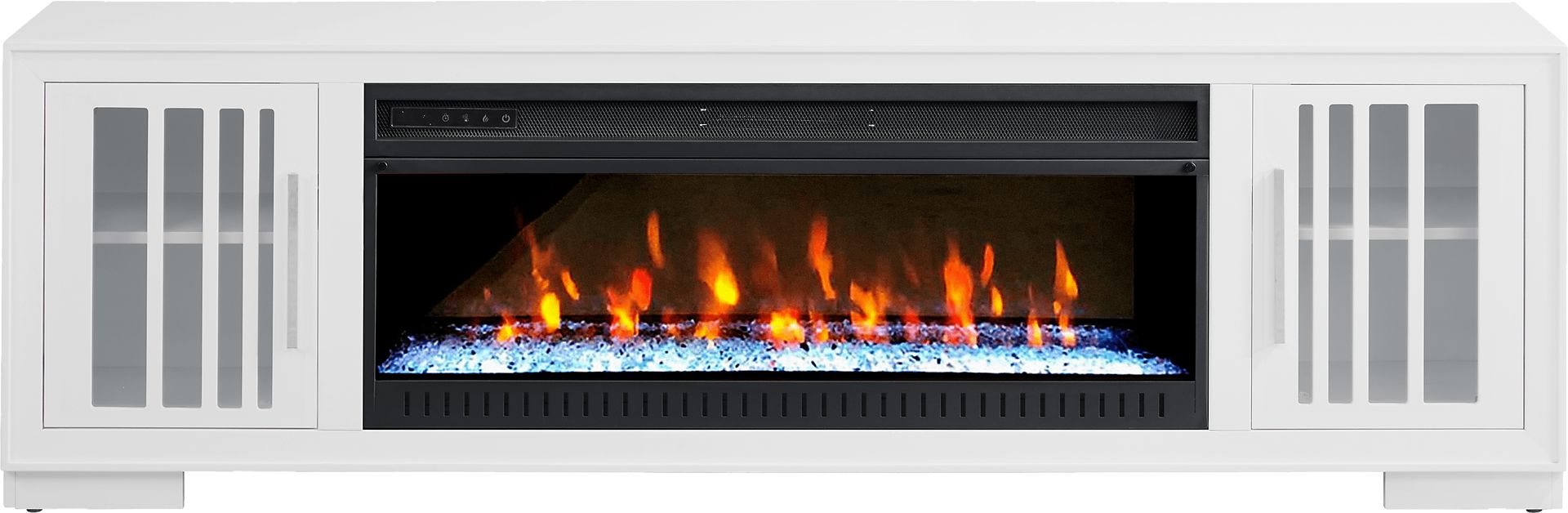 Wyndell Way White 78 in. Console with Electric Fireplace - Image 1