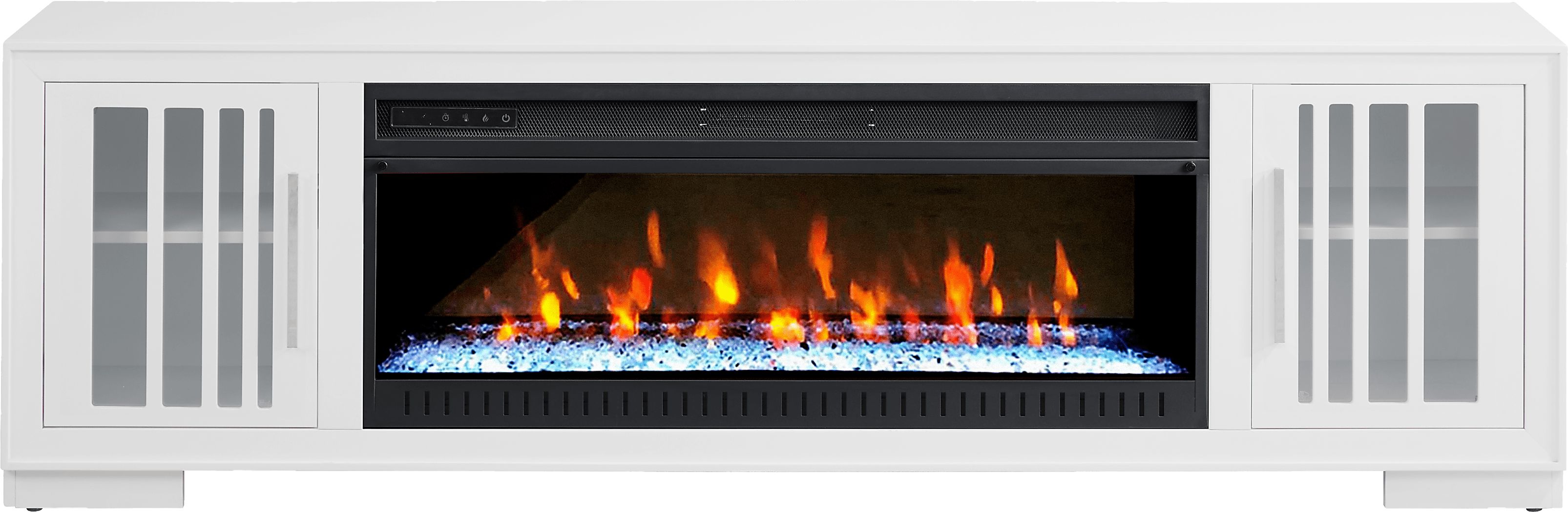 Wyndell Way White Colors,White 78 in. Console With Electric Fireplace -  Rooms To Go